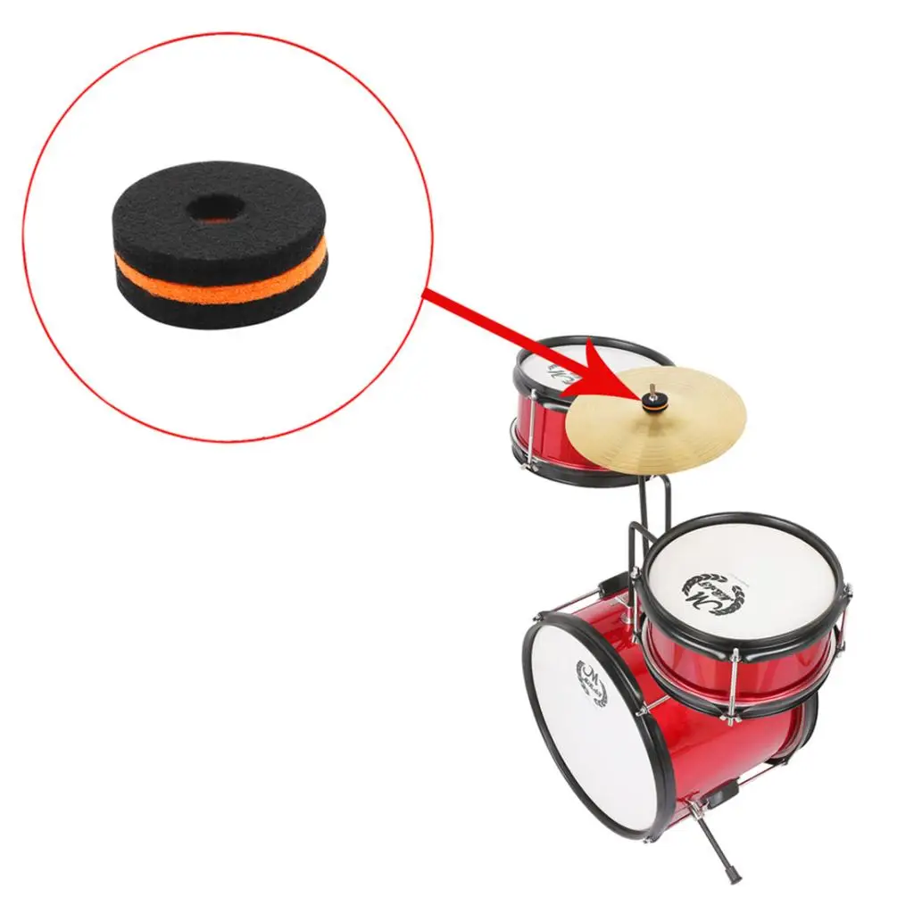10Pcs Cymbal Foam Felts Washers 10mm For Percussion Drum Set Kit