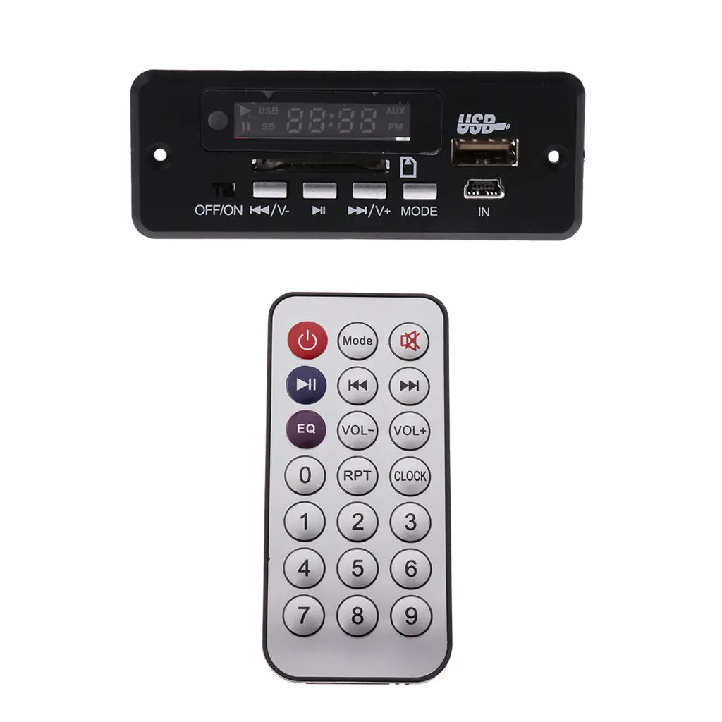 12V Car FM MP3 WMA Decoder Board Digital LED Audio Decoder Remote Control