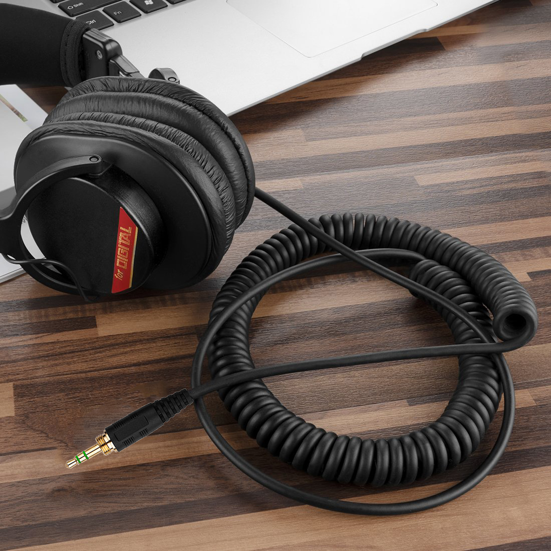 Replacement Cable Extension Spring Coiled Cord for Audio-Technica ATH-AD500X ATH-AD700X ATH-AD900X ATH-A550Z ATH-A900Z Headphone