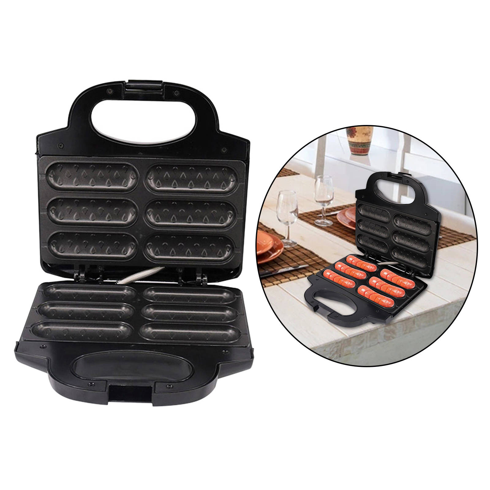 6 Grids Corn Dog Maker Stainless Steel Non-Stick Household Sausage Mold for Kitchen Homemade Hot Dogs