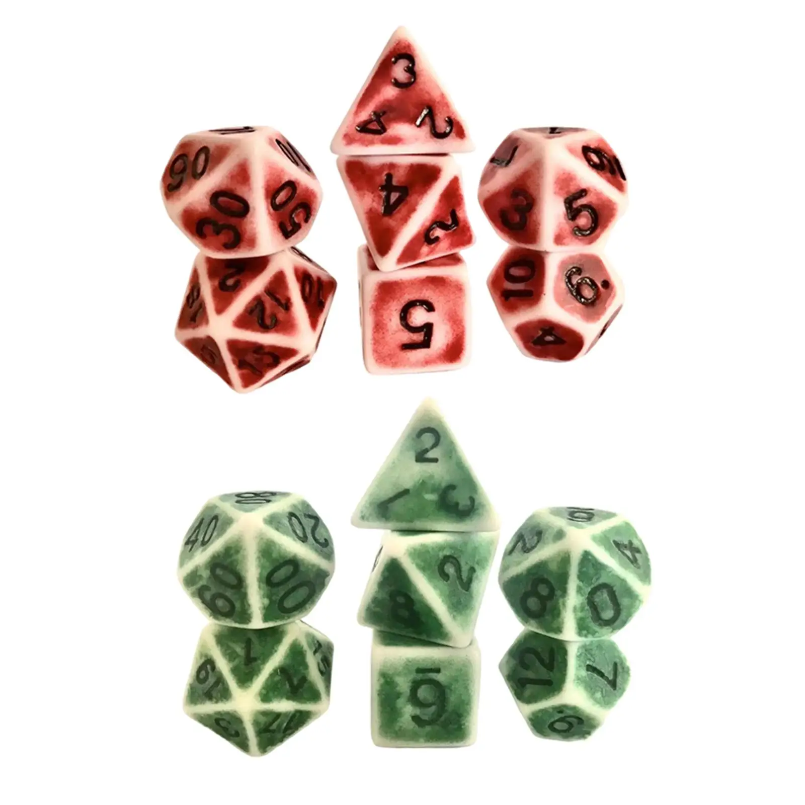 Set of 7 Polyhedral Dice Party Favor D4 D6 D8 D10 D10 D12 D20 for Role Playing Games D&D DND RPG MTG