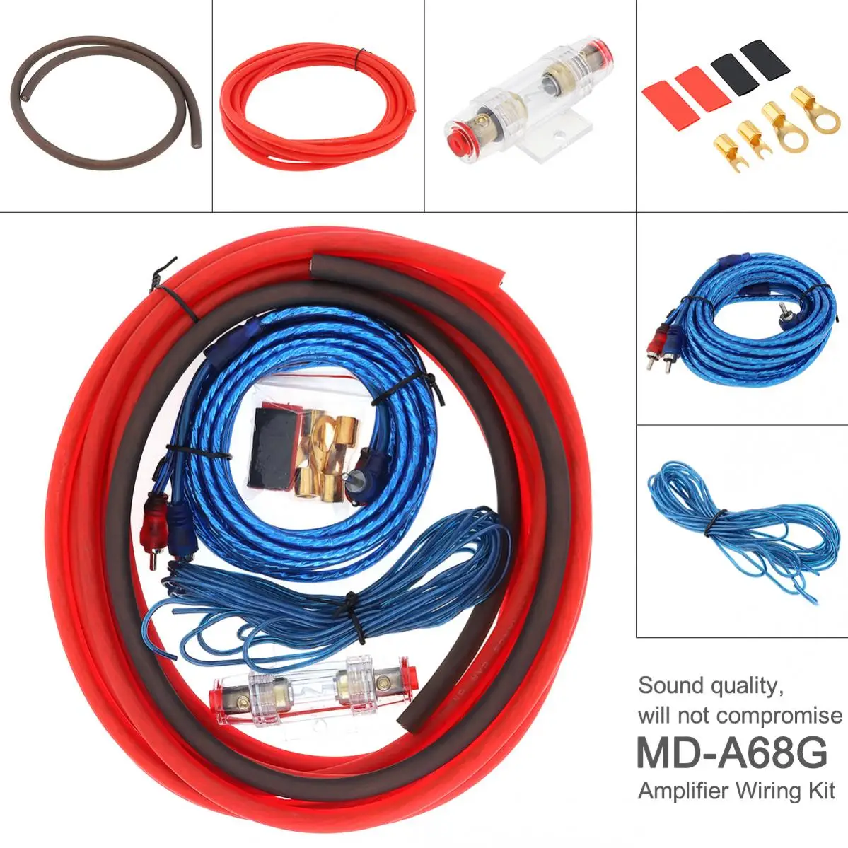 GHOST EP4R アンプ配線 ケーブル 4ゲージ 赤 4メートル切売り - カー 