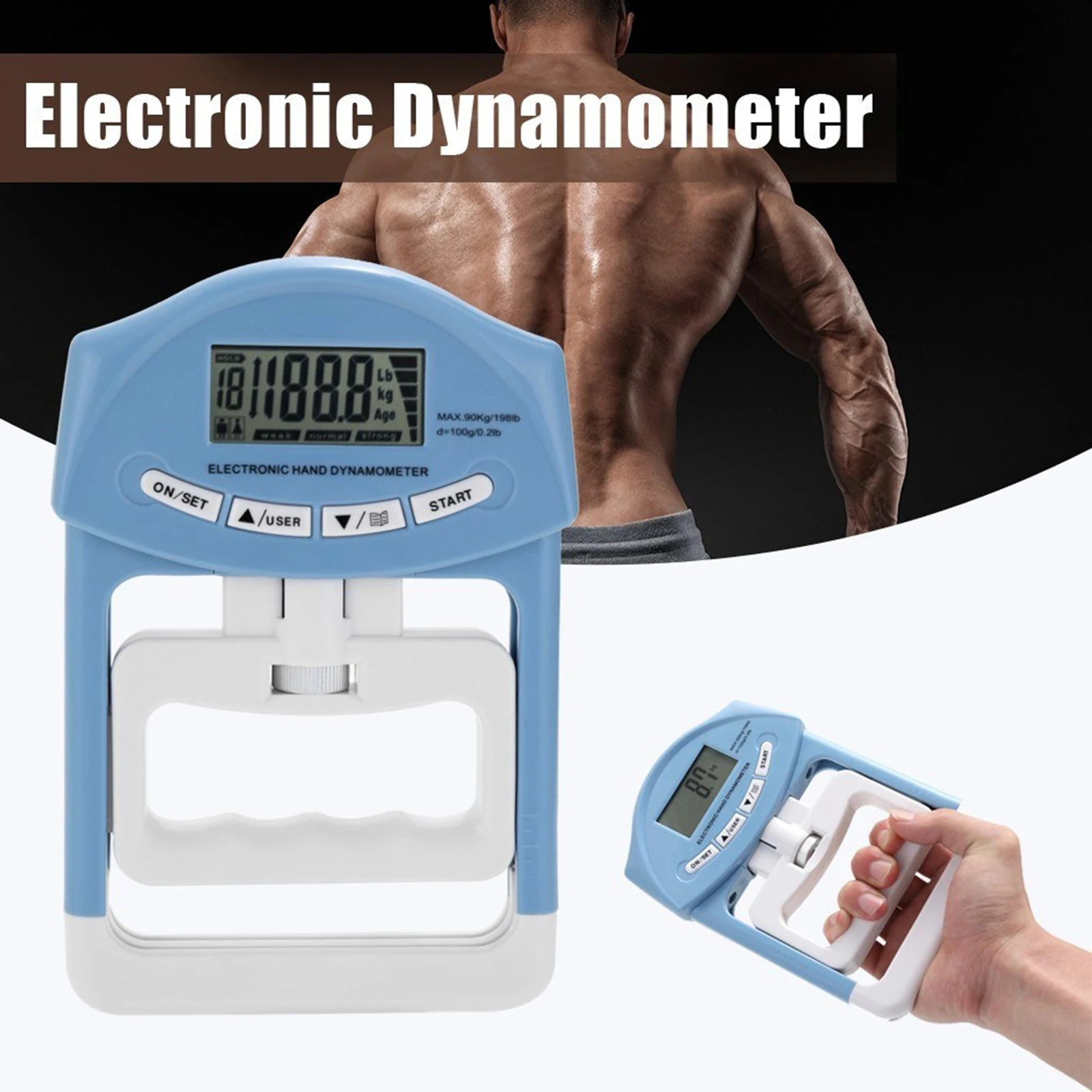 Home Digital Hand Dynamometer Grip Strength Exerciser Strengthener Meter