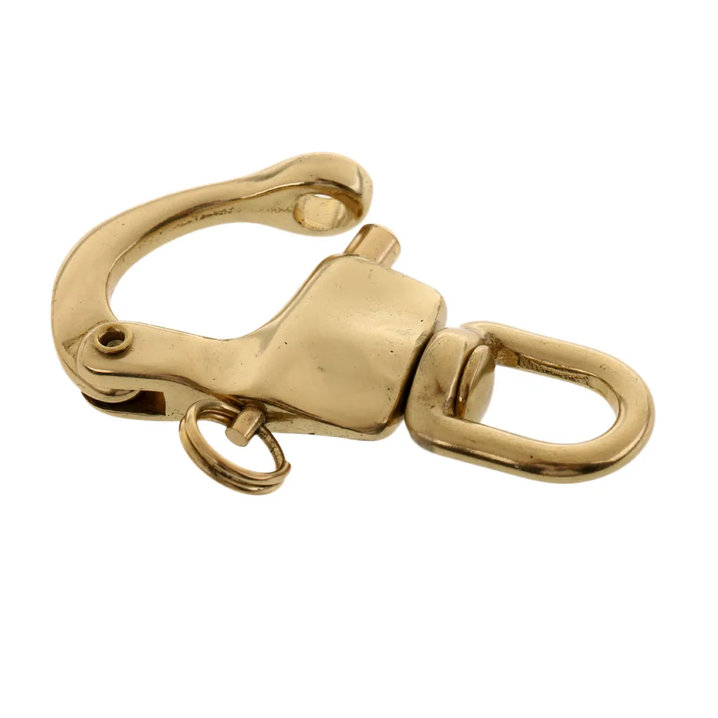 Solid Brass JAW Swivel Shackle Sailing Boat Yacht Horse Gear Buckle Snap Hook 