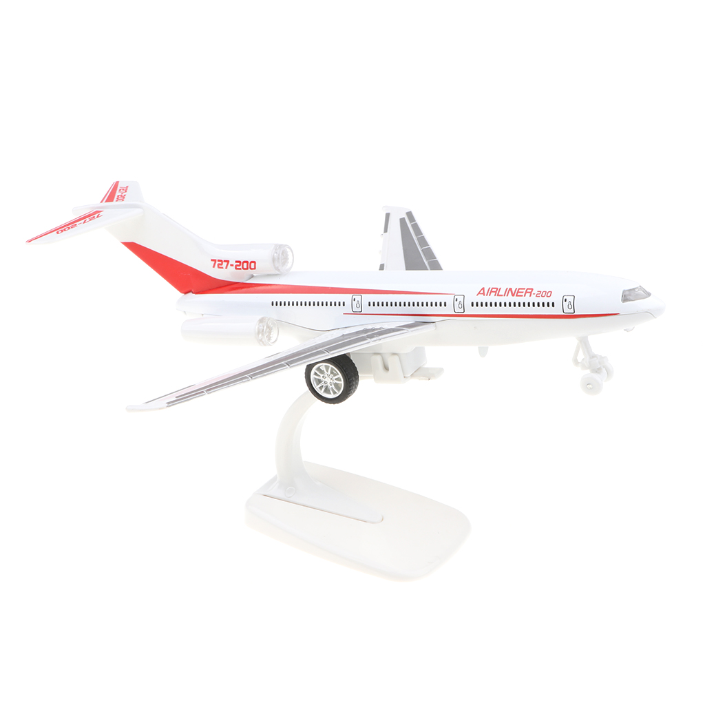 727-200 Red Color Airplane Die-Cast Passenger Plane Model Art Craft