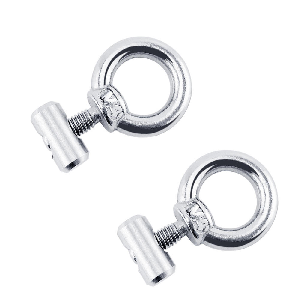 M4 Lifting Eye Nut Ring Shape 304 Stainless Silver 2 Pair Tent Stopper for Awning Camper Tie Down Eyelet Caravan Supplies