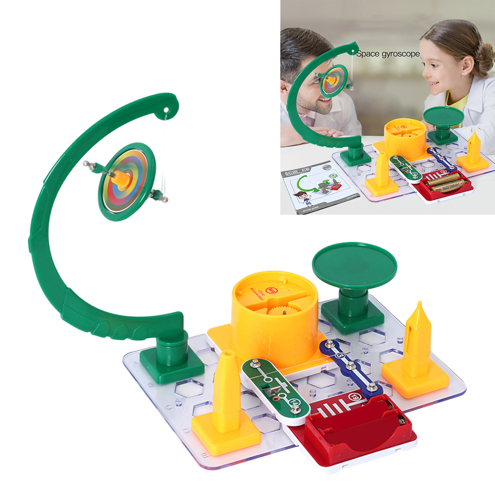 Space Gyroscope Toy Spinning Physics Building Blocks Assembly Learning Props