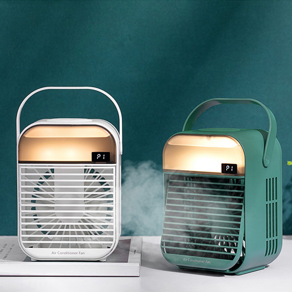 Mini Desktop Air Cooler Home Office Cooling Fan with LED Night Light for Room Office Home Living Room Bedroom