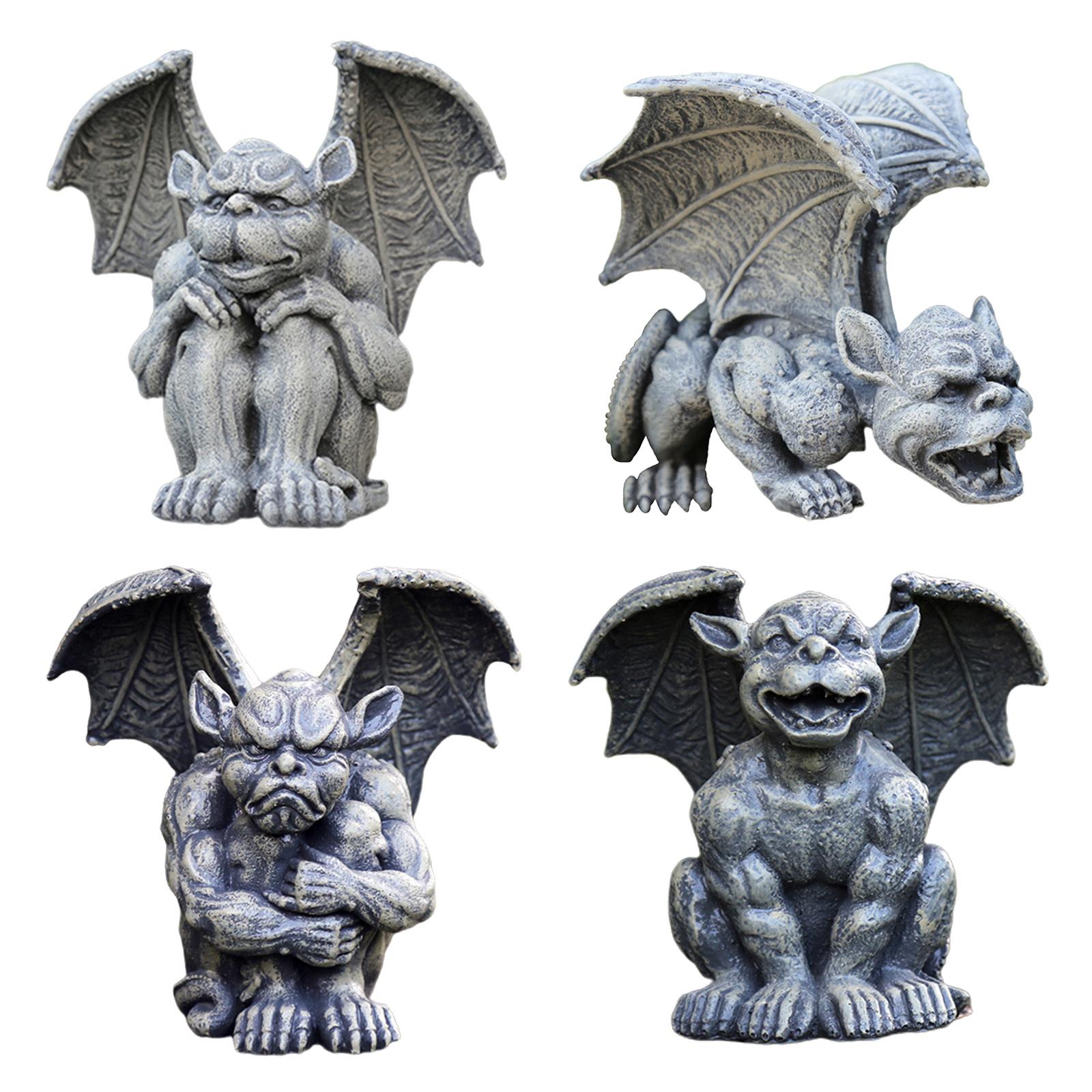 Gargoyle Garden Decor Statue Small Devil Resin Ornament for Outdoor Yard