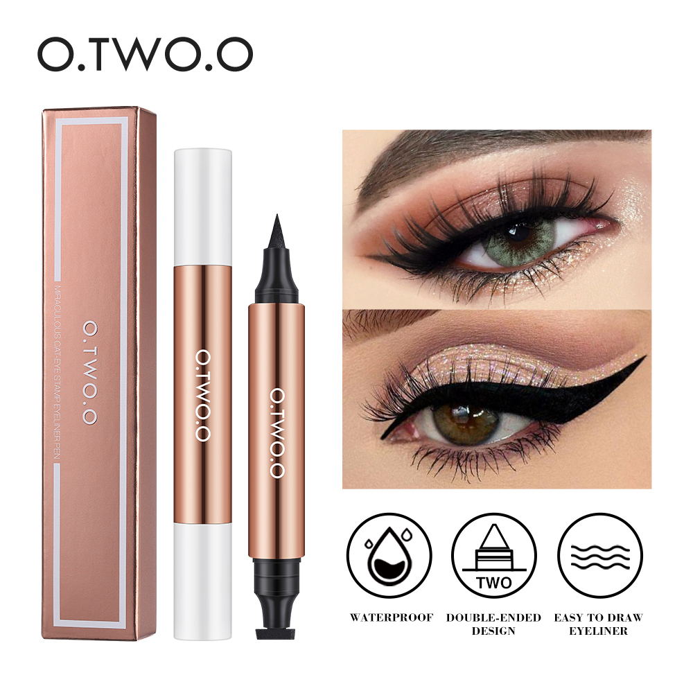 Best of O.TWO.O Eyeliner Stamp Black Liquid Eyeliner Pen Waterproof Fast Dry Double-ended Eye Liner Pencil Make-up For Women Cosmetics Reviews & Tips