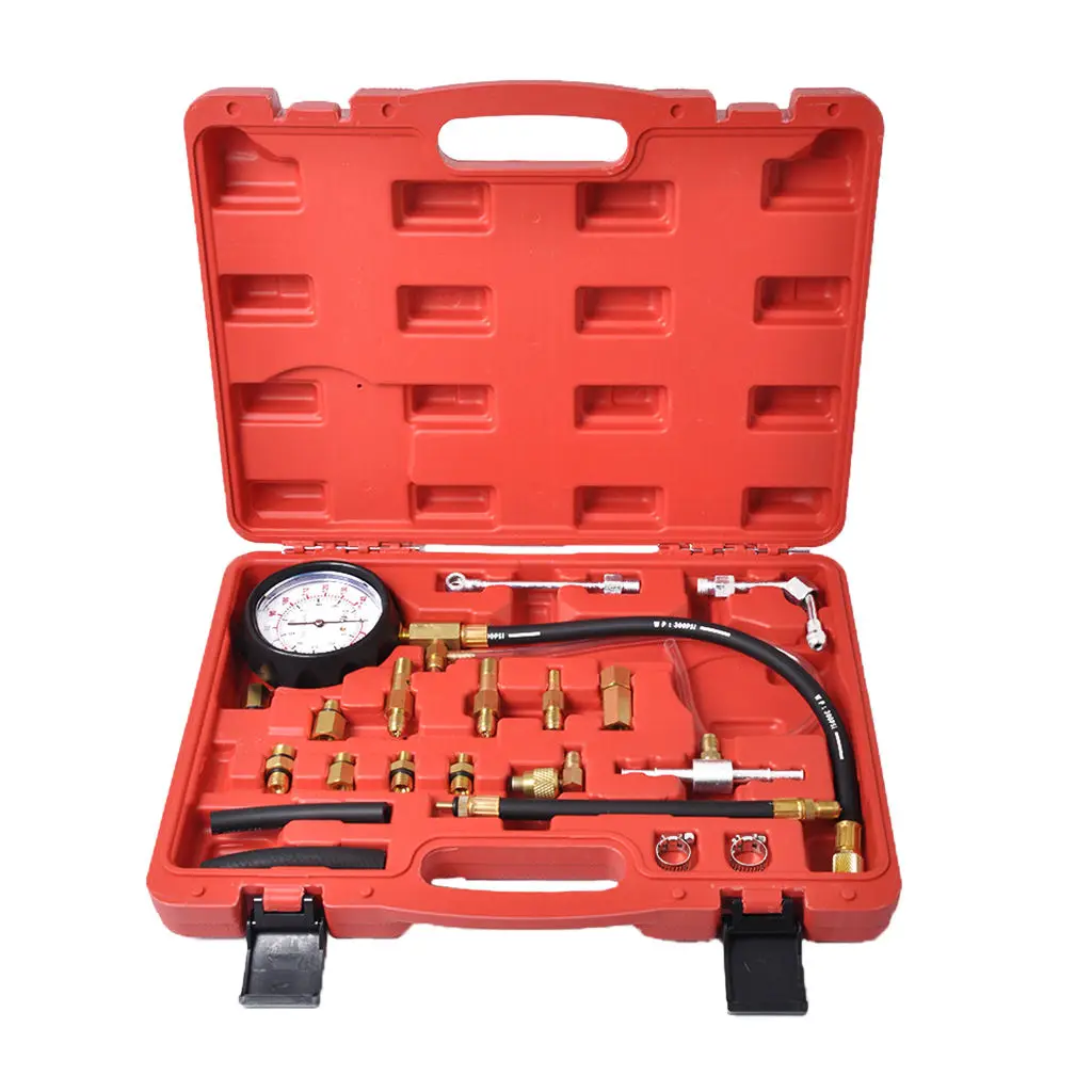 0-140psi Alloys Fuel Injector Injection Pump Pressure Tester Gauge Kit Car Tools Master