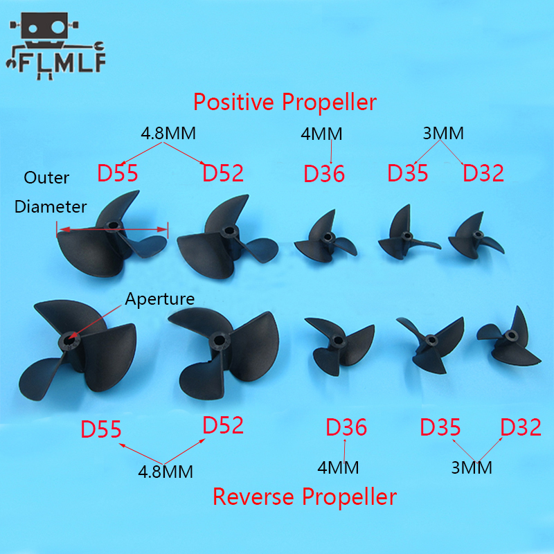 Rc Boot Nylon 3-Blatt-Propeller für 3 mm/4 mm/4,8 mm Welle Rc Boot 3-Blatt-Kunststoffpaddel – Detail 10