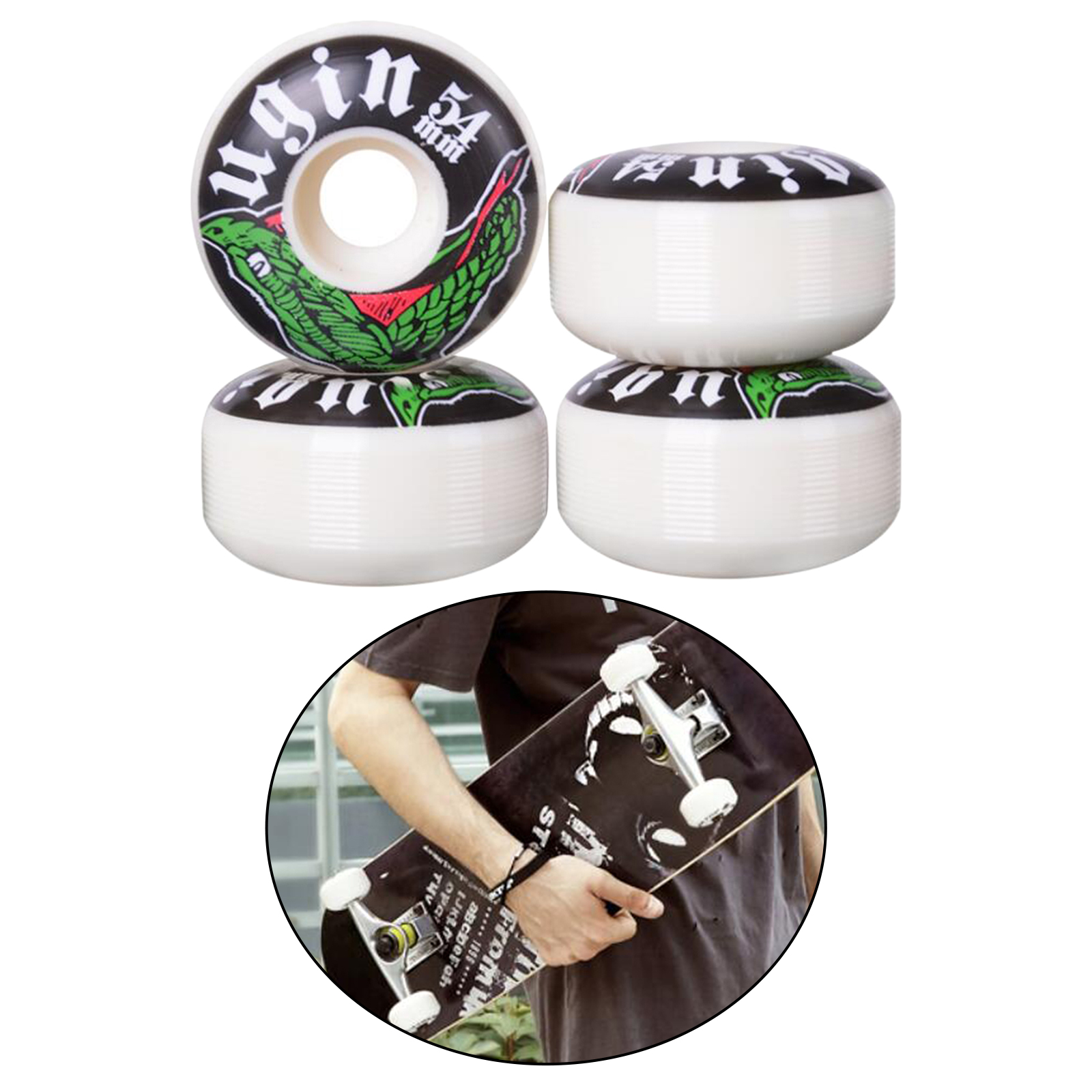 4x Skateboard Wheels Set Replacement 54x32mm Roller Wheel Outer Case Parts