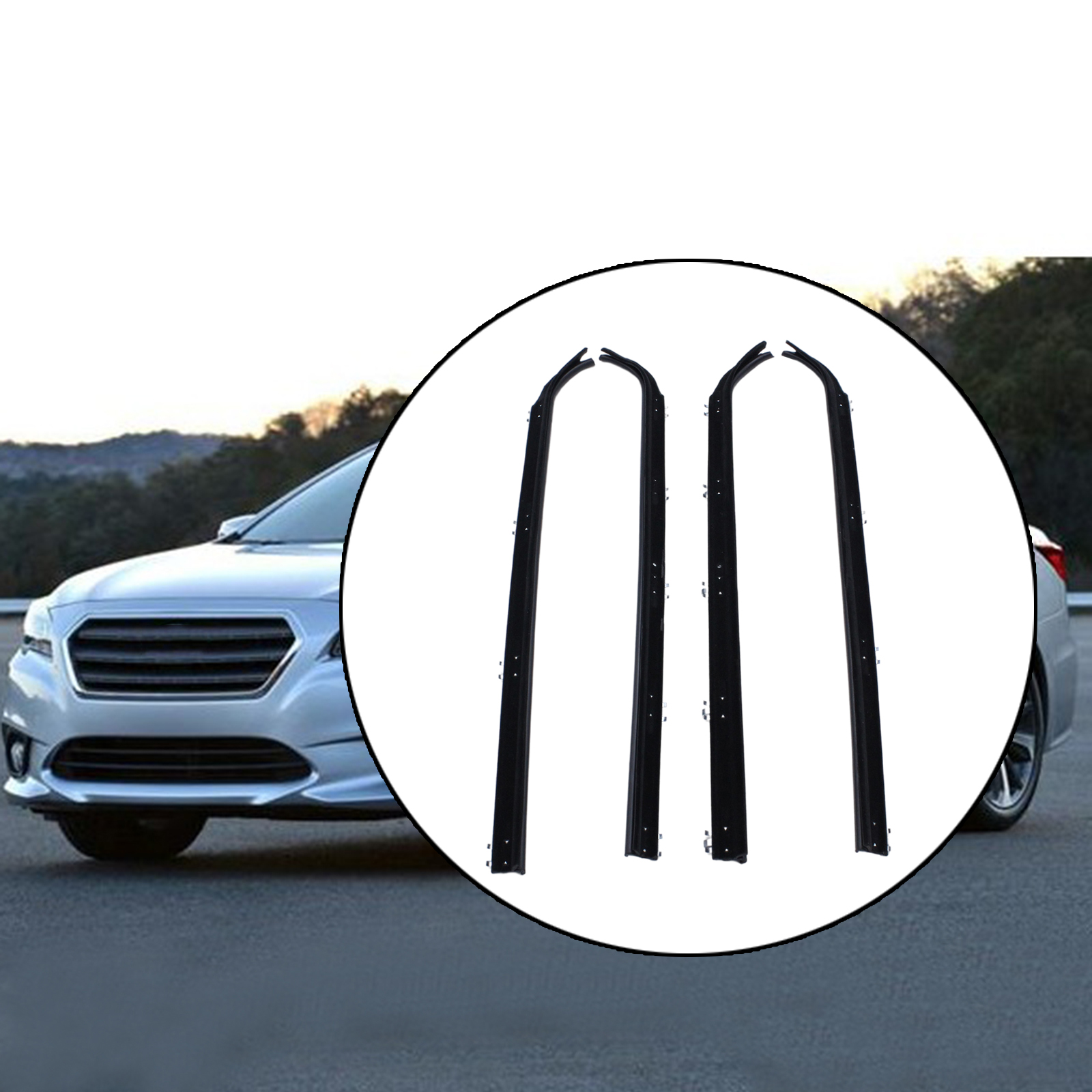 4x Car Window Sealing Strip Inner Outer Window Cleaning Felt Trim Window Sweep Replace E7TZ1521453A Fit for Ford Truck F350