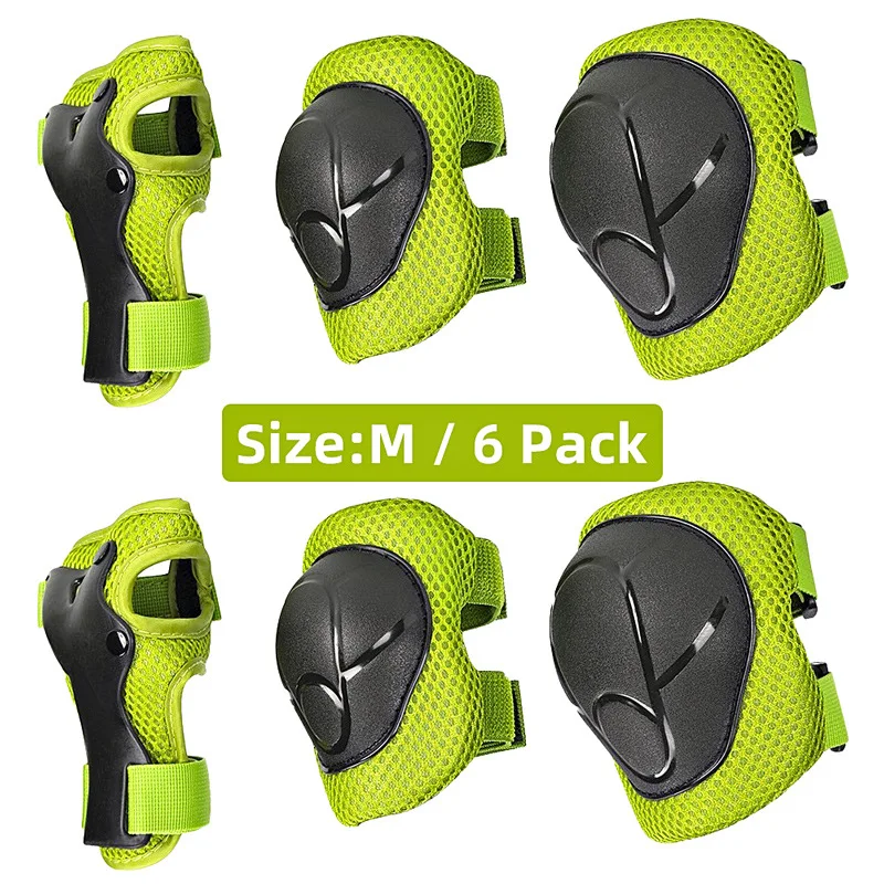 6PC Children Knee Elbow Wrist Protective Pad Gear Combat Skate Cycling Protector 