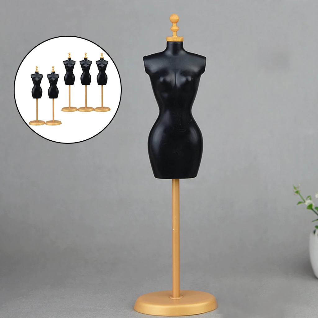 5PCS Dress Form Clothes Gown Display Doll Dress Mannequin Model Stand Holder