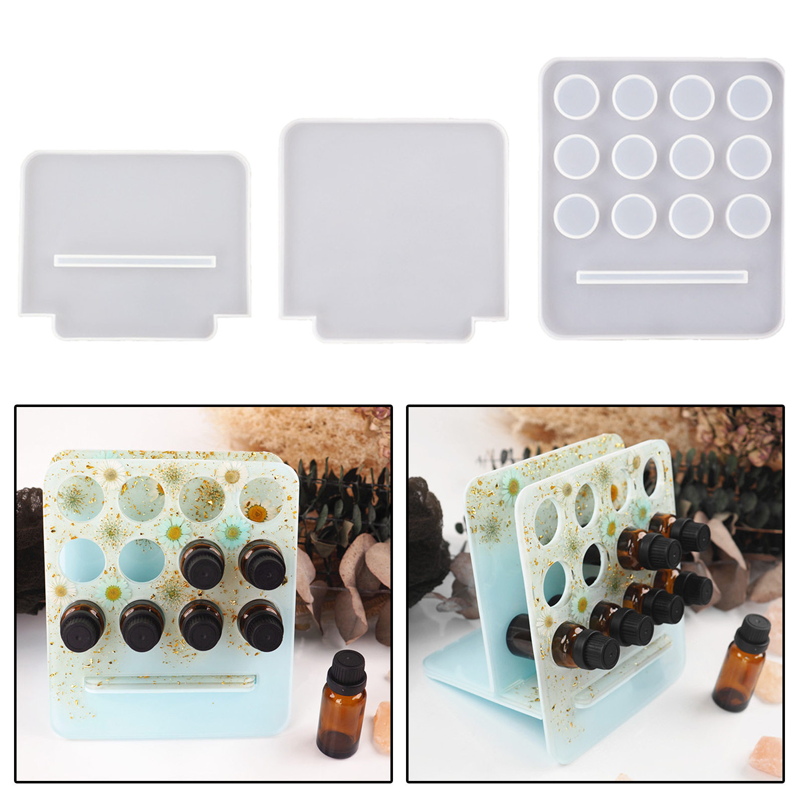 DIY Epoxy Resin Mold Essential Oil Holder Mould Lipsticks Stand Craft Clay