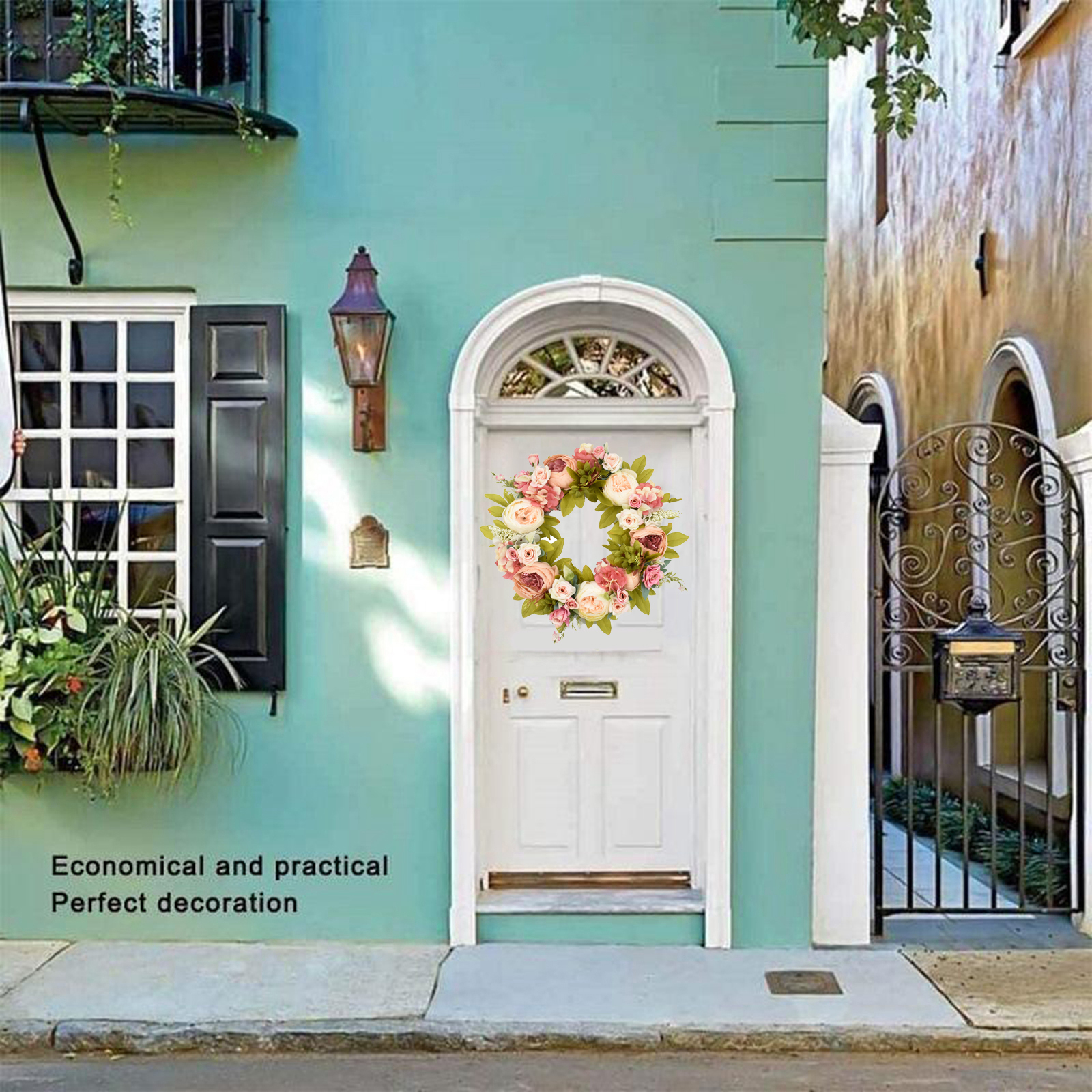 Simulated Garland Rattan Ring Decoration Photography Props Wedding Wreath Flower Home Door Decoration