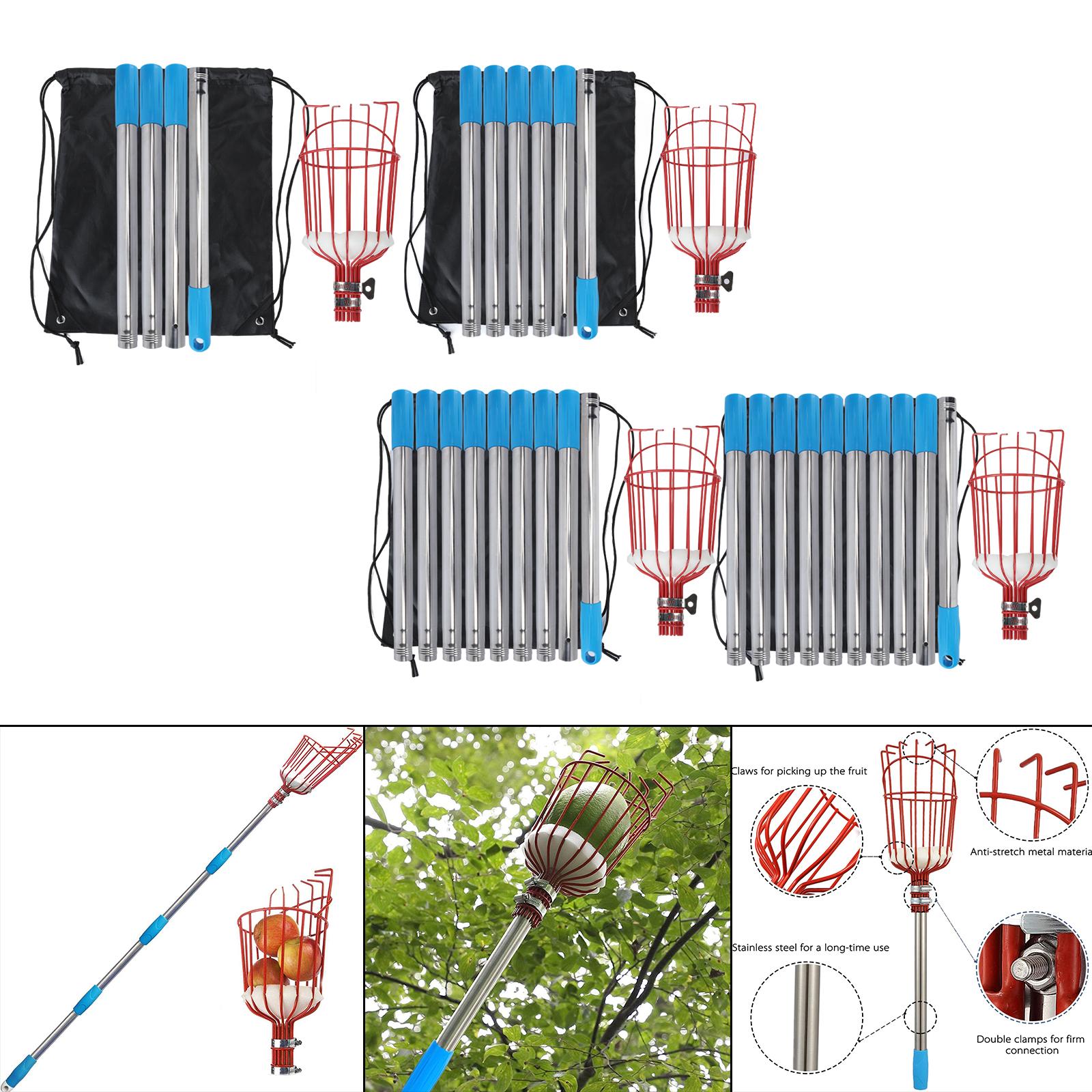 Detachable Fruit Picker with Foam Pad & Basket Fruit Harvester Grabber for Apples Pear CHERRY Farm Fruit Picking Orchard