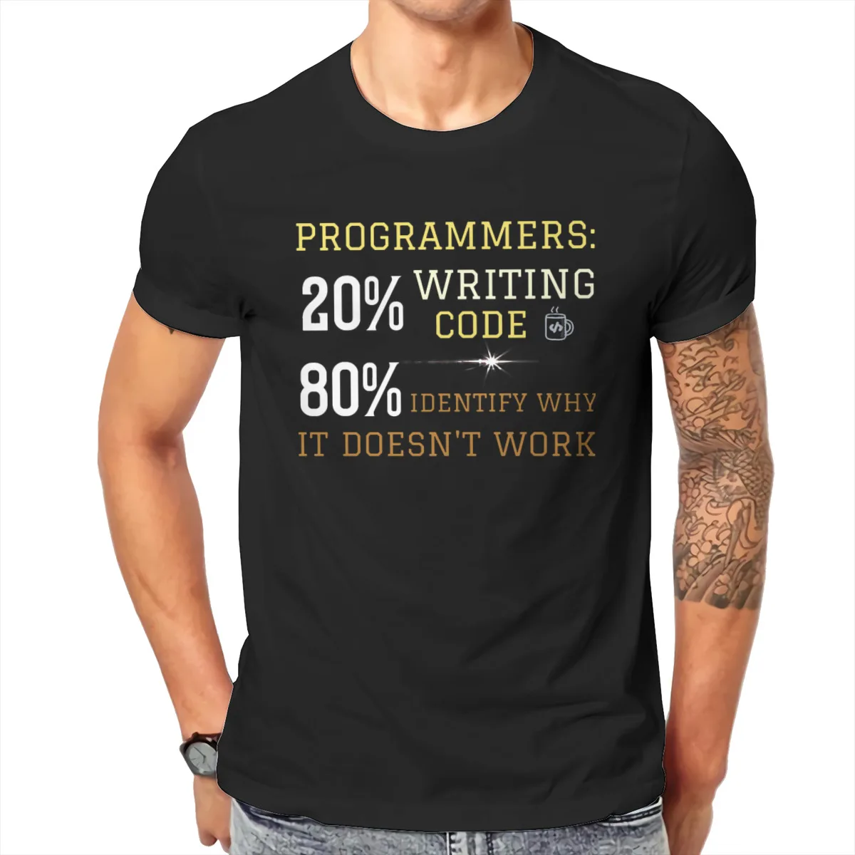 20% כתיבת קוד 80% לזהות למה זה לא עובד היפ הופ חולצת טי תוכנה מפתחים זה מתכנת חנון T חולצה חולצה