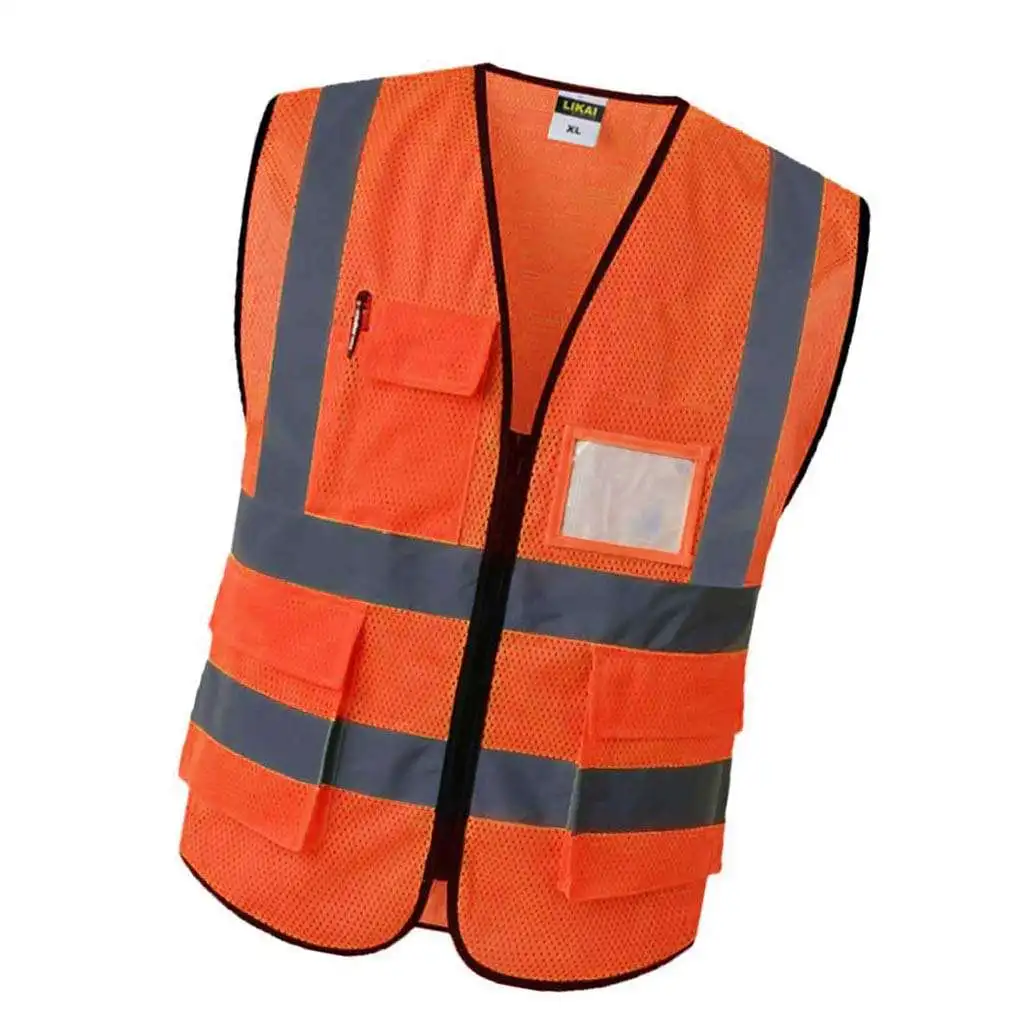 Reflective Safety Vest Engineer Construction Gear With Pockets