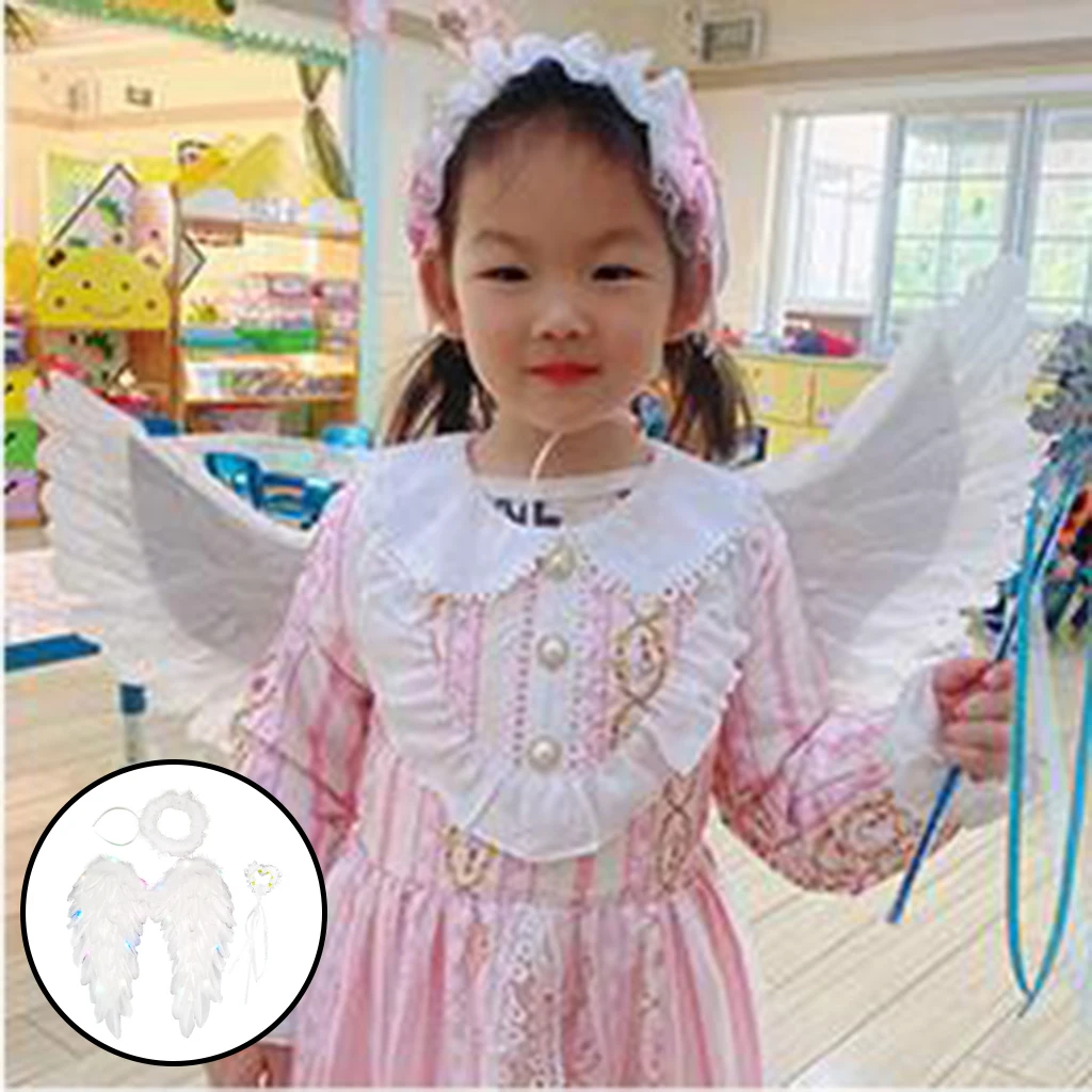 Feather Angel Wing Christmas Halloween Fancy Dress Costume Photo Props