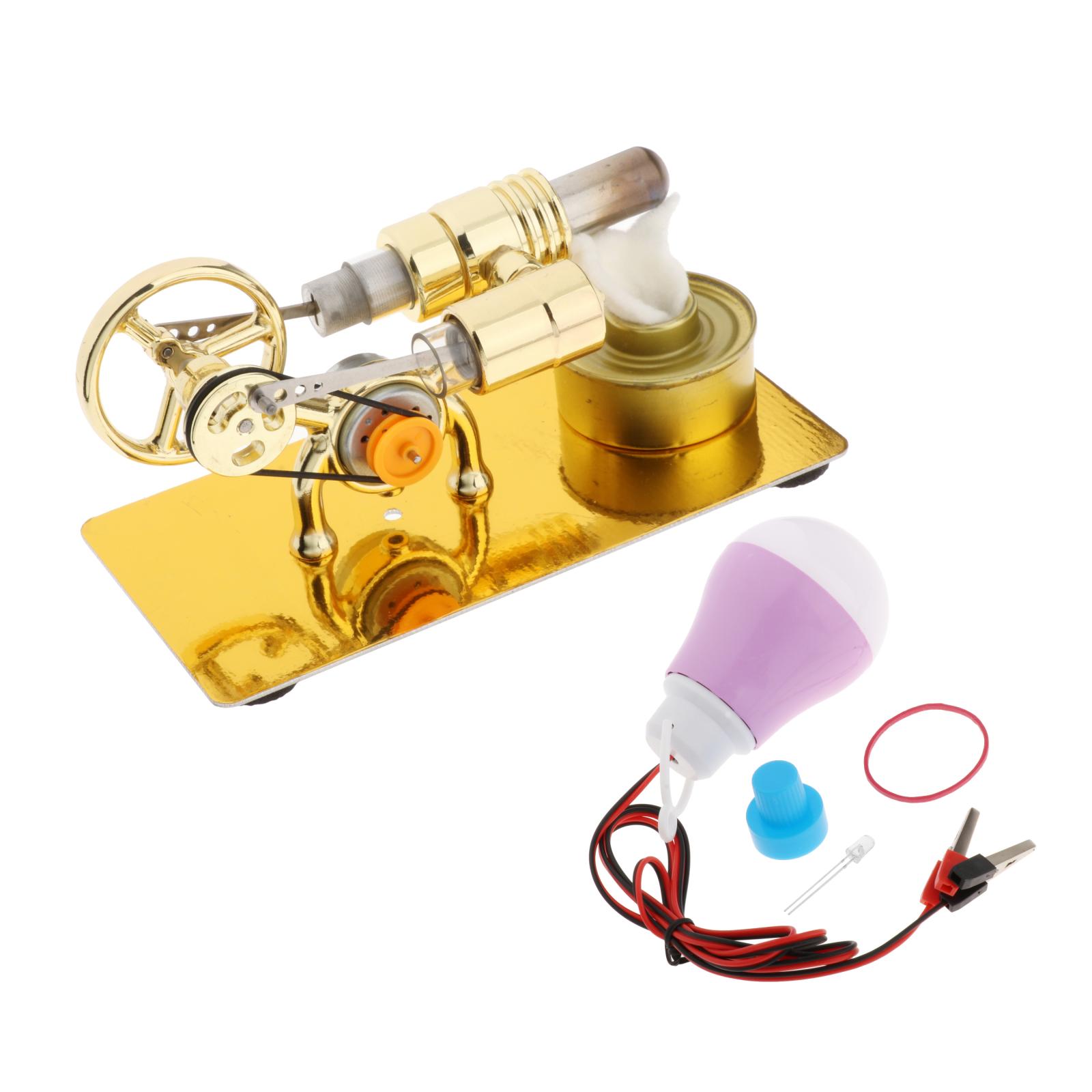 Stirling Engine Generator Motor Model Kit Physics Steam Heat Educational Toy for Kids Adult