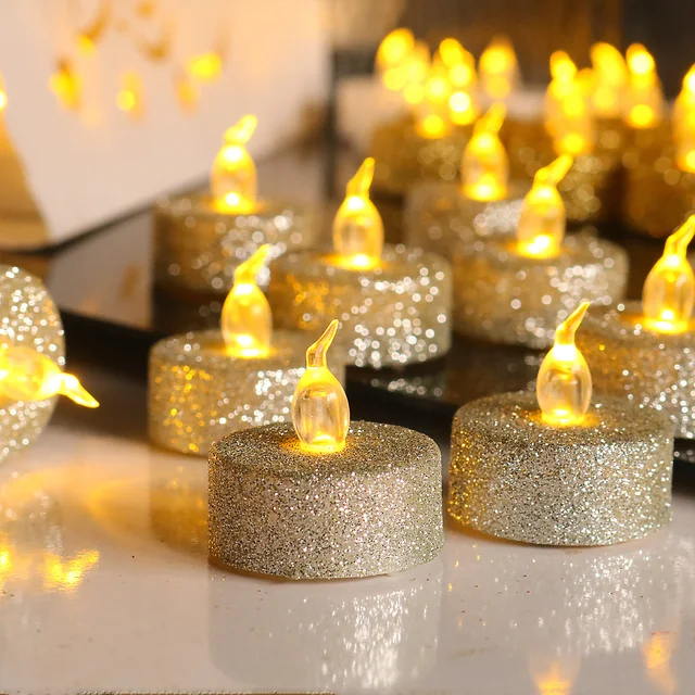 Viva Decor® Juego de bolígrafos de cera para velas (oro, purpurina dorada,  plata, purpurina plateada, 4 x 0,95 fl oz), color para velas, suministros