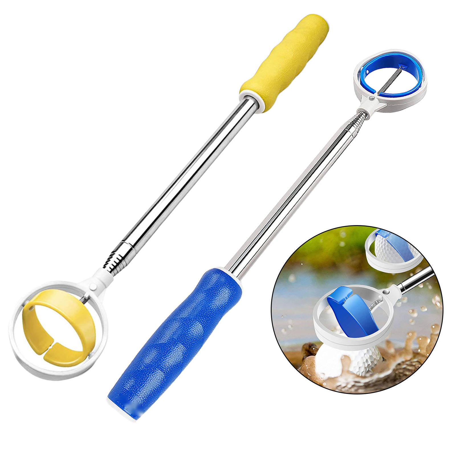 Golf Ballet Folding Telescopic Portable Collection Tool with Suction Cup for Light Retractable Balls