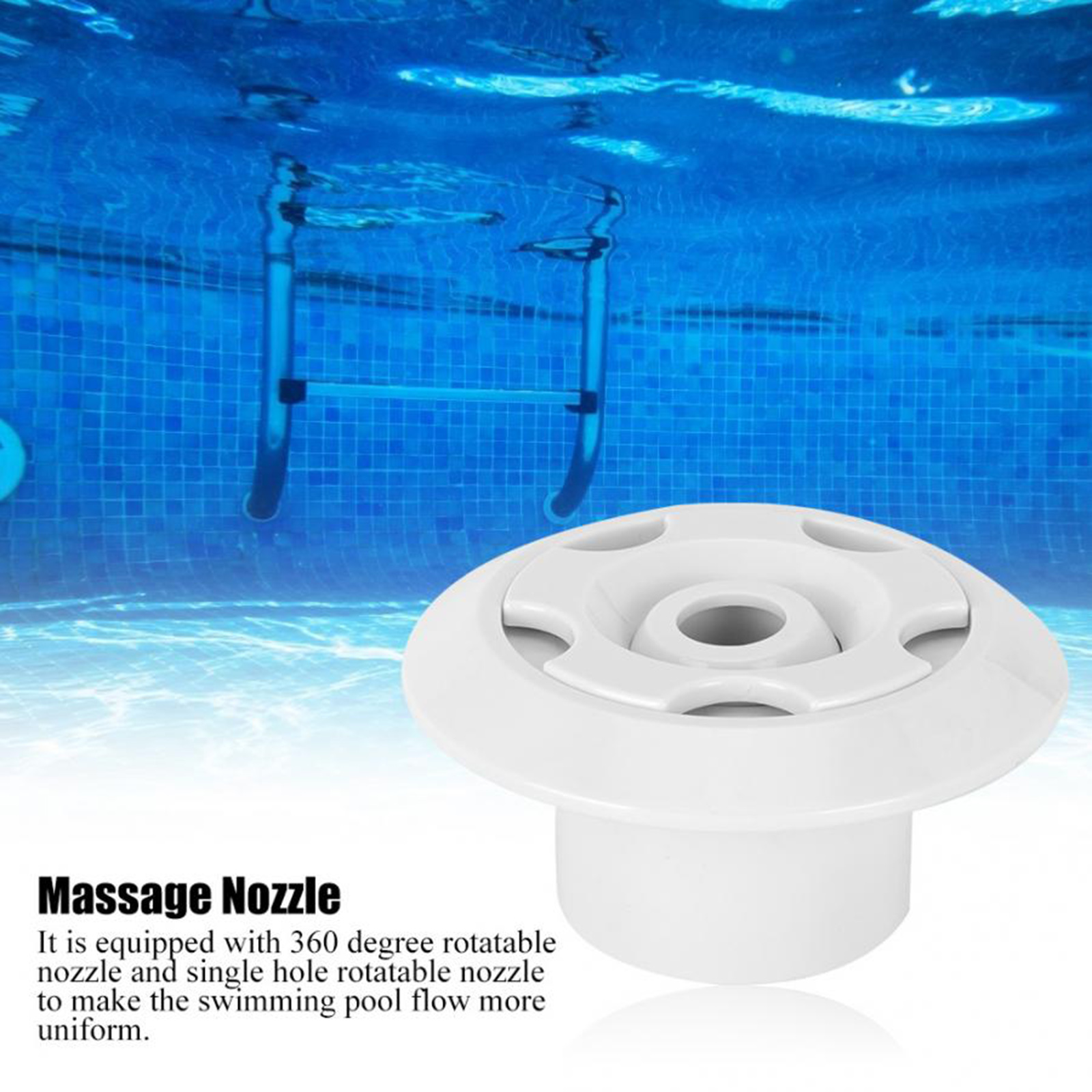 Swimming Pool Nozzle, 2in 360 Degree Rotatable SPA Accessories, Pool Jet Nozzle, Massage Pools Swimming Pools