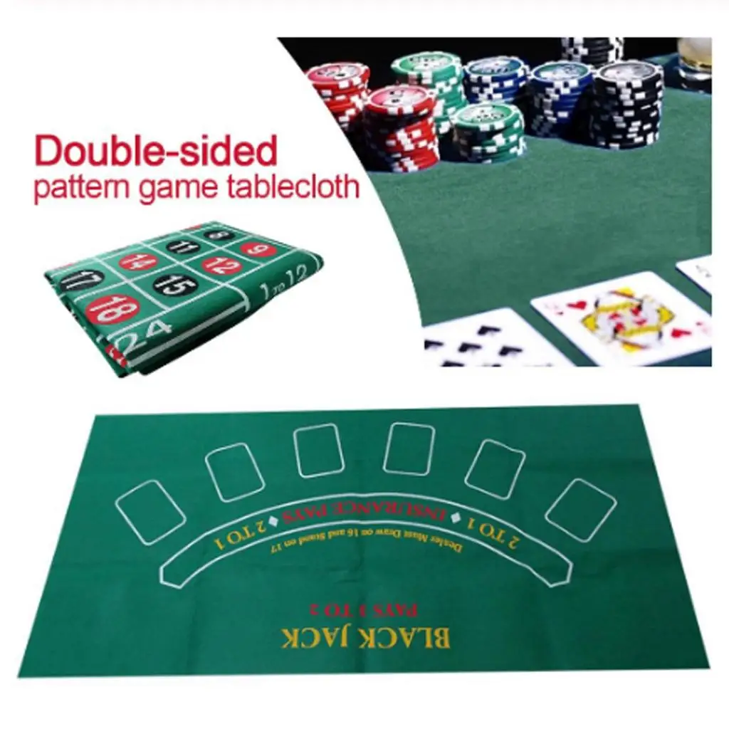Roulette Casino Tabletop Felt Layout Mat Double-sided Waterproof  Blackjack Board Game Layout Cover   60x120cm