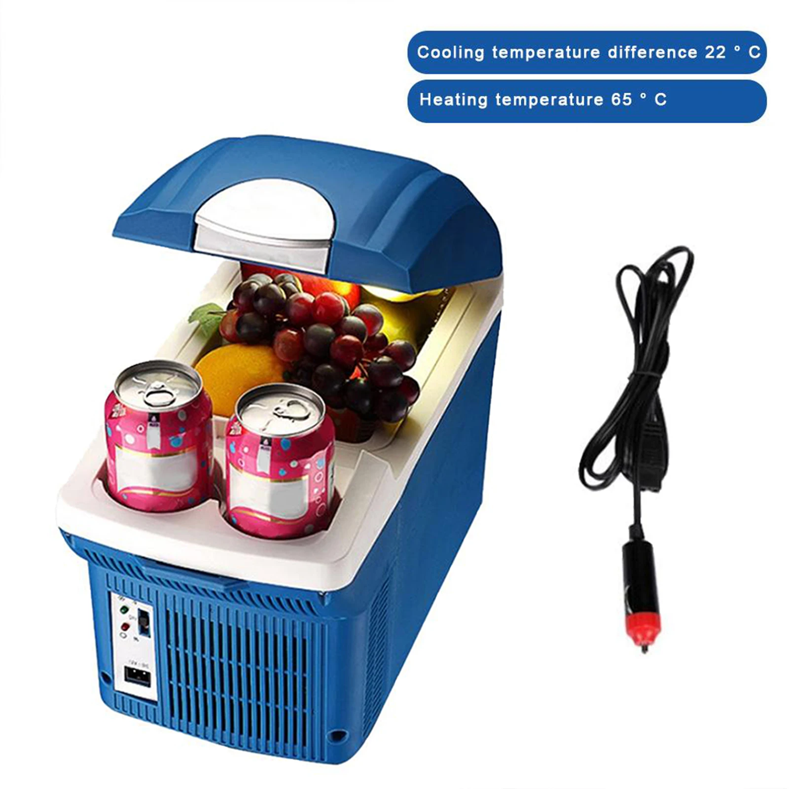 8L Portable 12V Car Freezer Fridge Cooler Outdoor Heating Ice Refrigerator