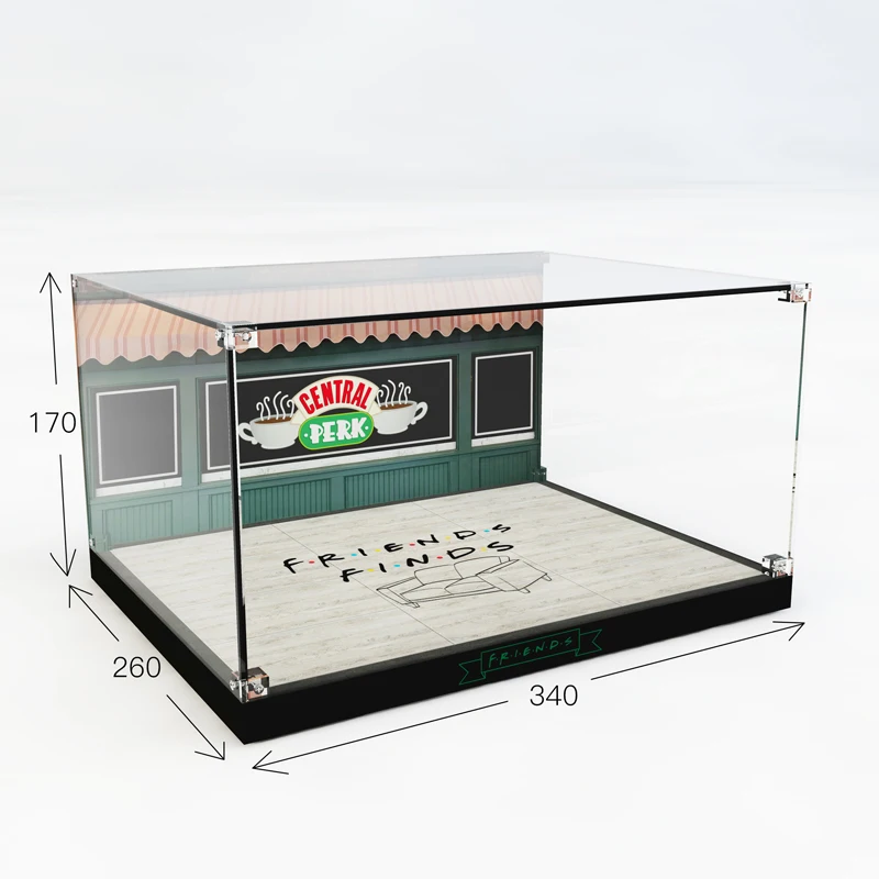 Acrylic Display Case with lettering for LEGO 21319 FRIENDS CENTRAL PERK 