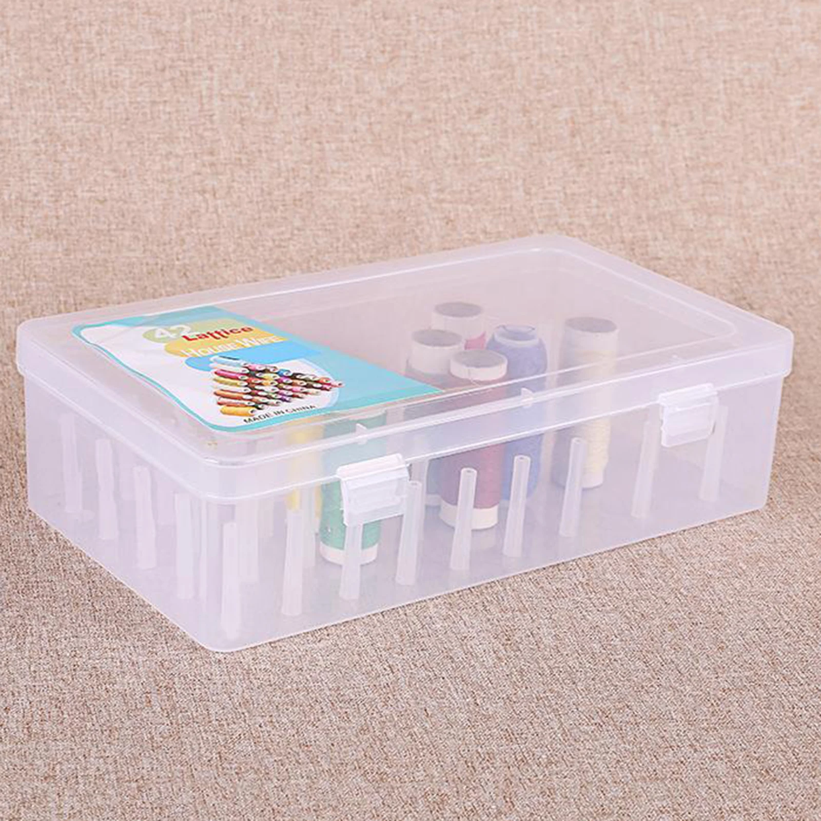 Plastic Bobbins Storage Box Embroidery Sewing Craft Thread Spools Container Empty Case Holder