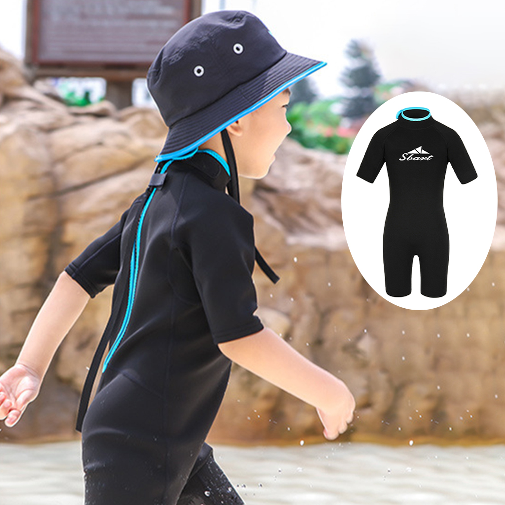 2mm Kids Diving Wetsuit Children Short Sleeve Sun Protection Diving Wet Suit