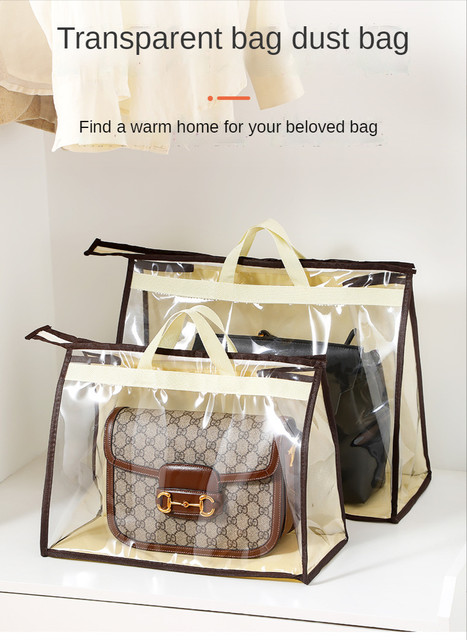 Dust-Proof Handbag Storage Bag Transparent Hanging Cover with Zipper High  Capacity Storage Bags Organizer