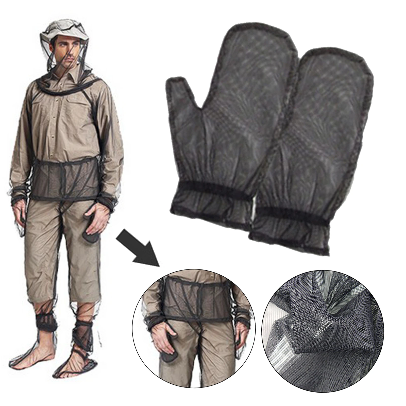 Unisex Fishing Clothes Mesh Hood Mosquito Repellent Suit Anti Mosquito Clothes Insect-proof Jacket Set for Outdoor Protection 