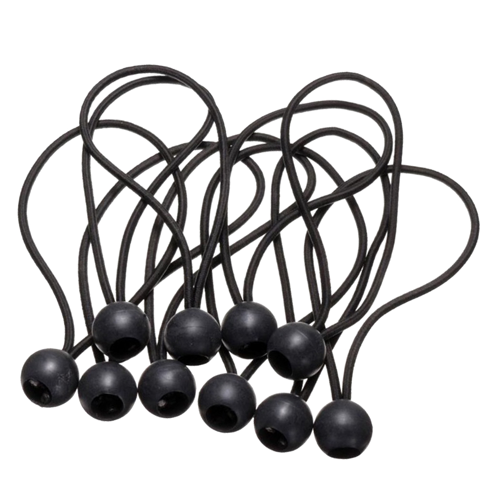 10x Ball Tent Fixing Cords Wire for Tarpaulin Trailer Tarp Camping Bungee Binding Rope for Camping Boating Bungee Jumping