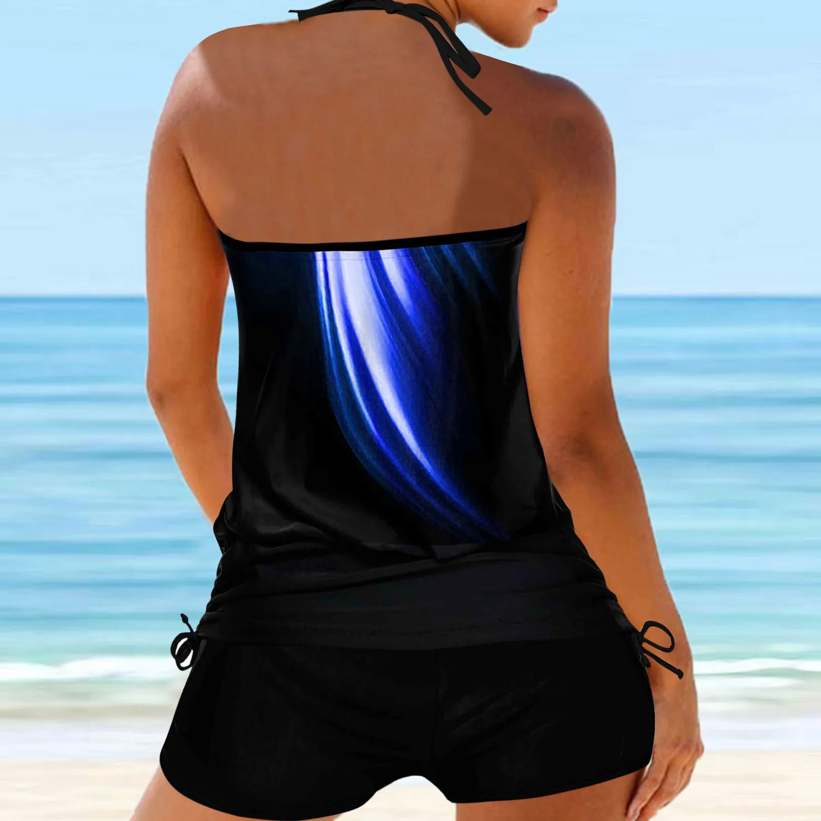Sexy Bikinis Woman Swimwear Women's Swimsuit Swim Tankini Large Bikini Set Digital Print Suspender Beach Split Bathing Suit 2021 bikini cover up skirt