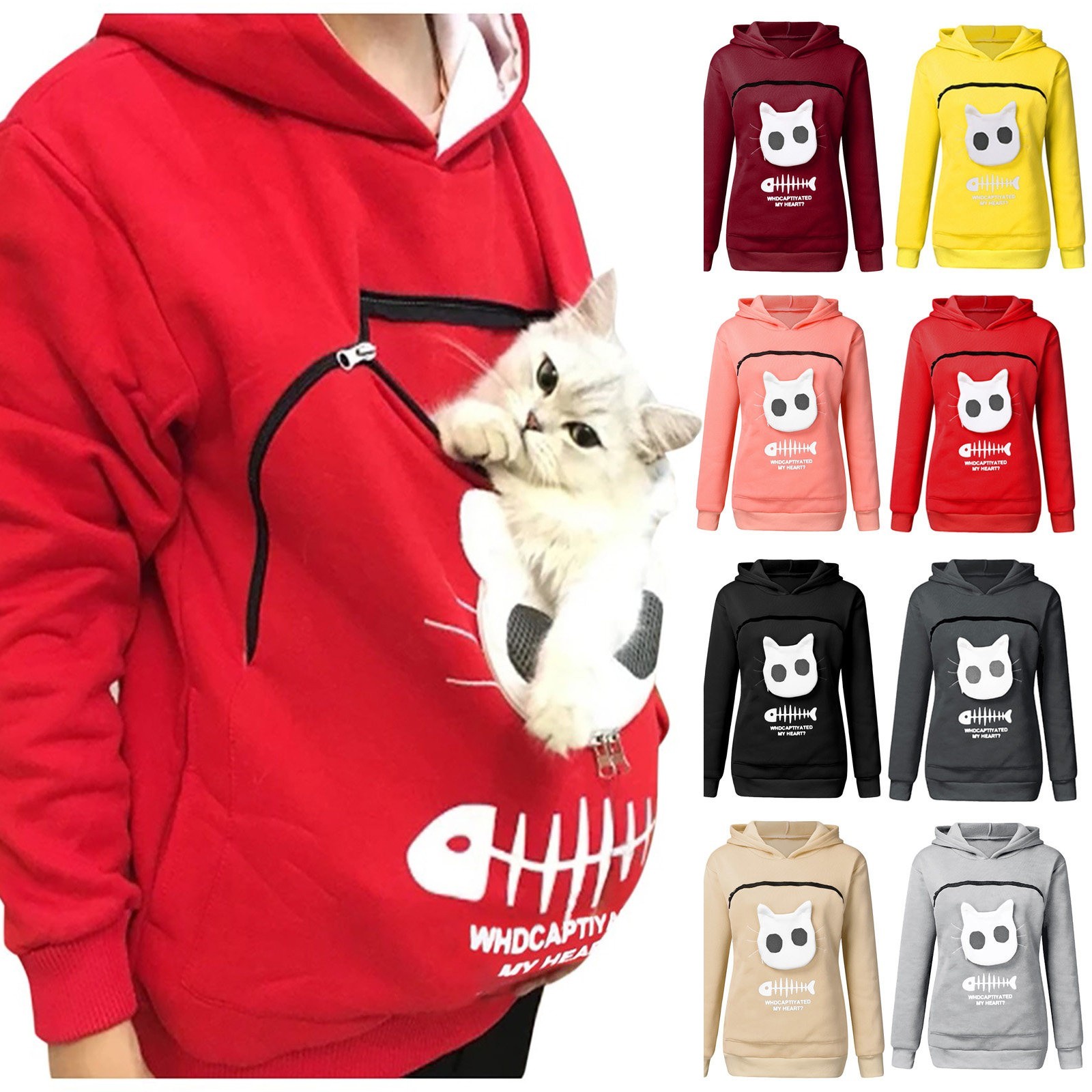 mens sweatshirt with dog pouch