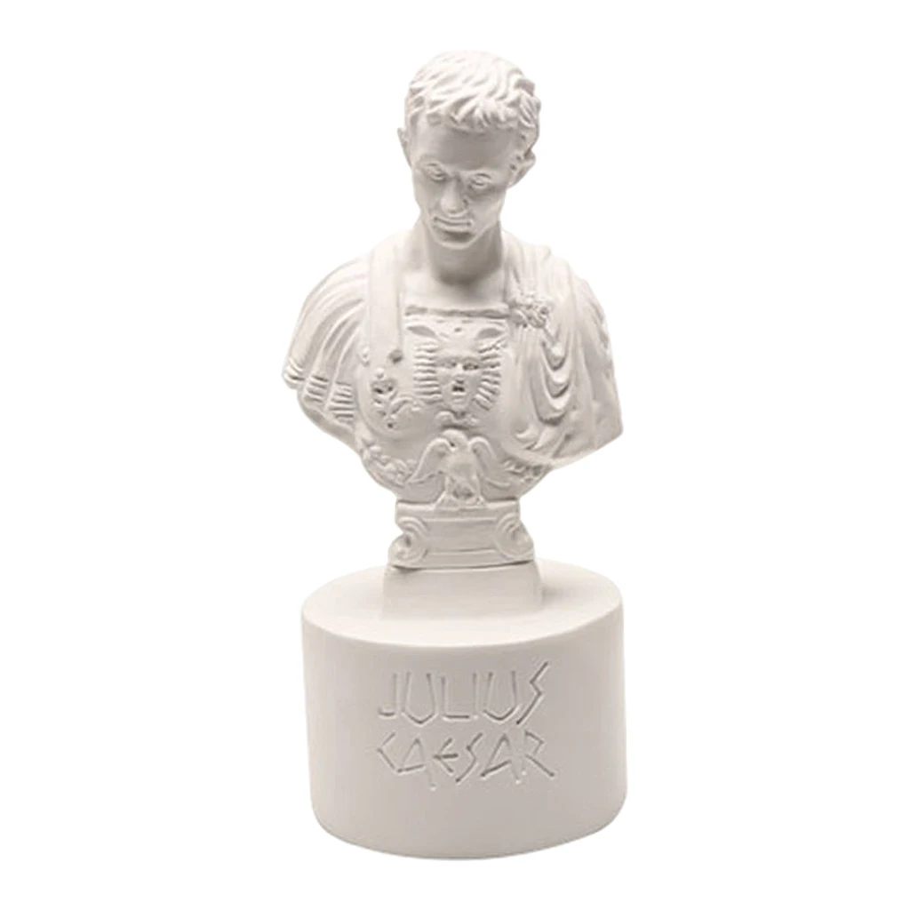 Resin Julius Caesar Figurine Pen Holder Stationery Organizer Container for Home Office Room Desktop Gift Decor Supplies