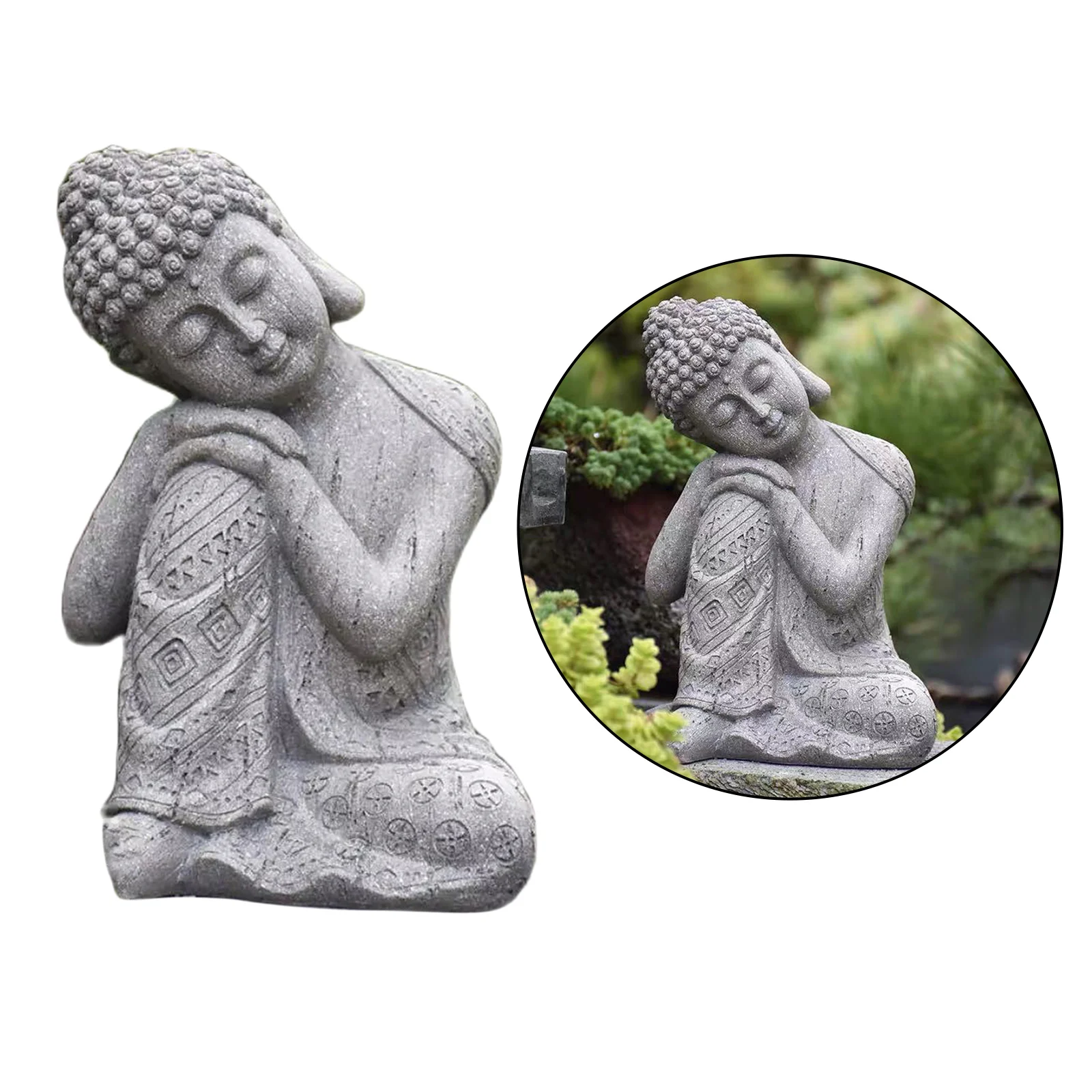 Buddha Statue Thai Shakyamuni Sleeping Figurine Sculpture Resin Craft Desktop Home Office Yoga Zen Decoration Collectibles