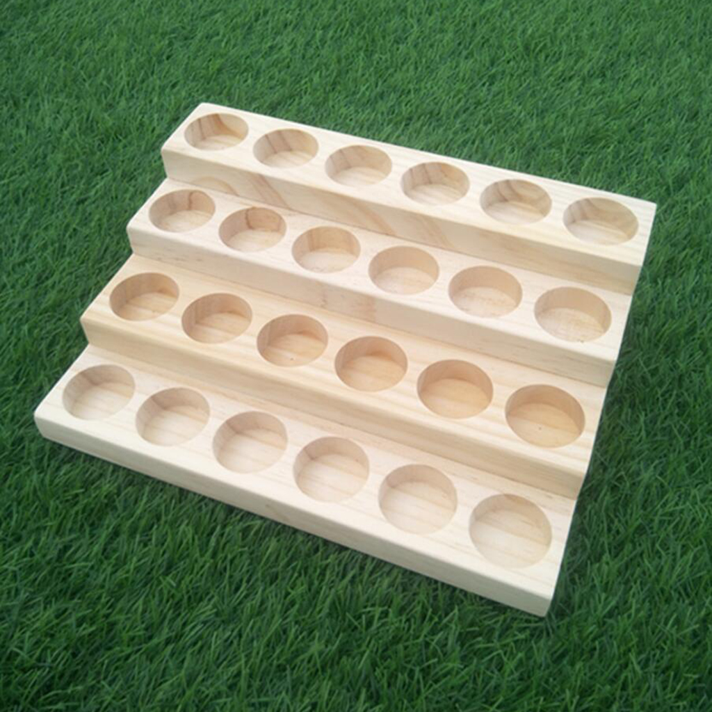 Wooden Essential Oil Storage Rack Aromatherapy Organizer Wood Display Stand