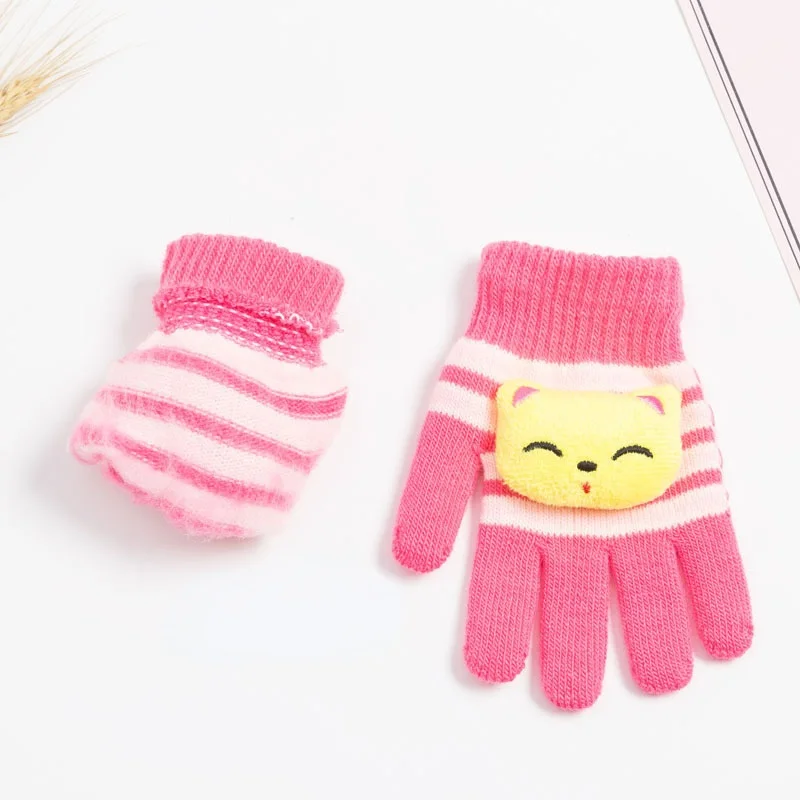 Knitting Thick Warm Kids Gloves Winter Soft Mittens Children Kid Full Finger Gloves Kids Glove Cute Toddler Warm Gloves 1-4Years cute baby accessories