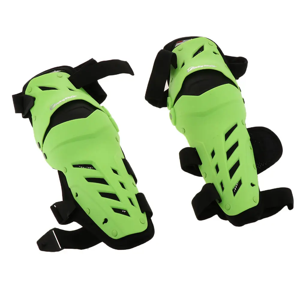 2Pieces Light Green Motorcycle Racing Plastic Anti-Slip Protective Knee Pads