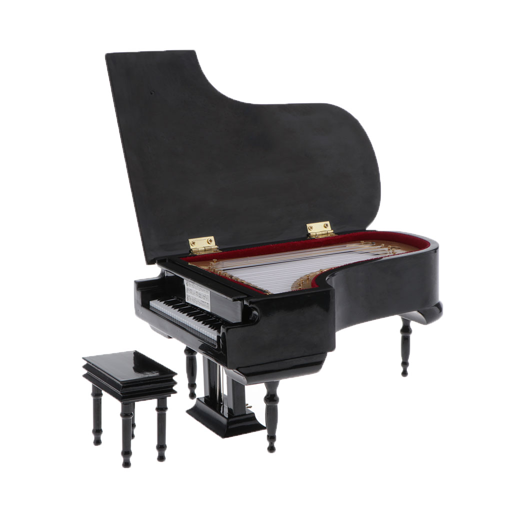 Miniature Musical Instrument Wooden Piano Model For 1/6 Dolls Girls Boys
