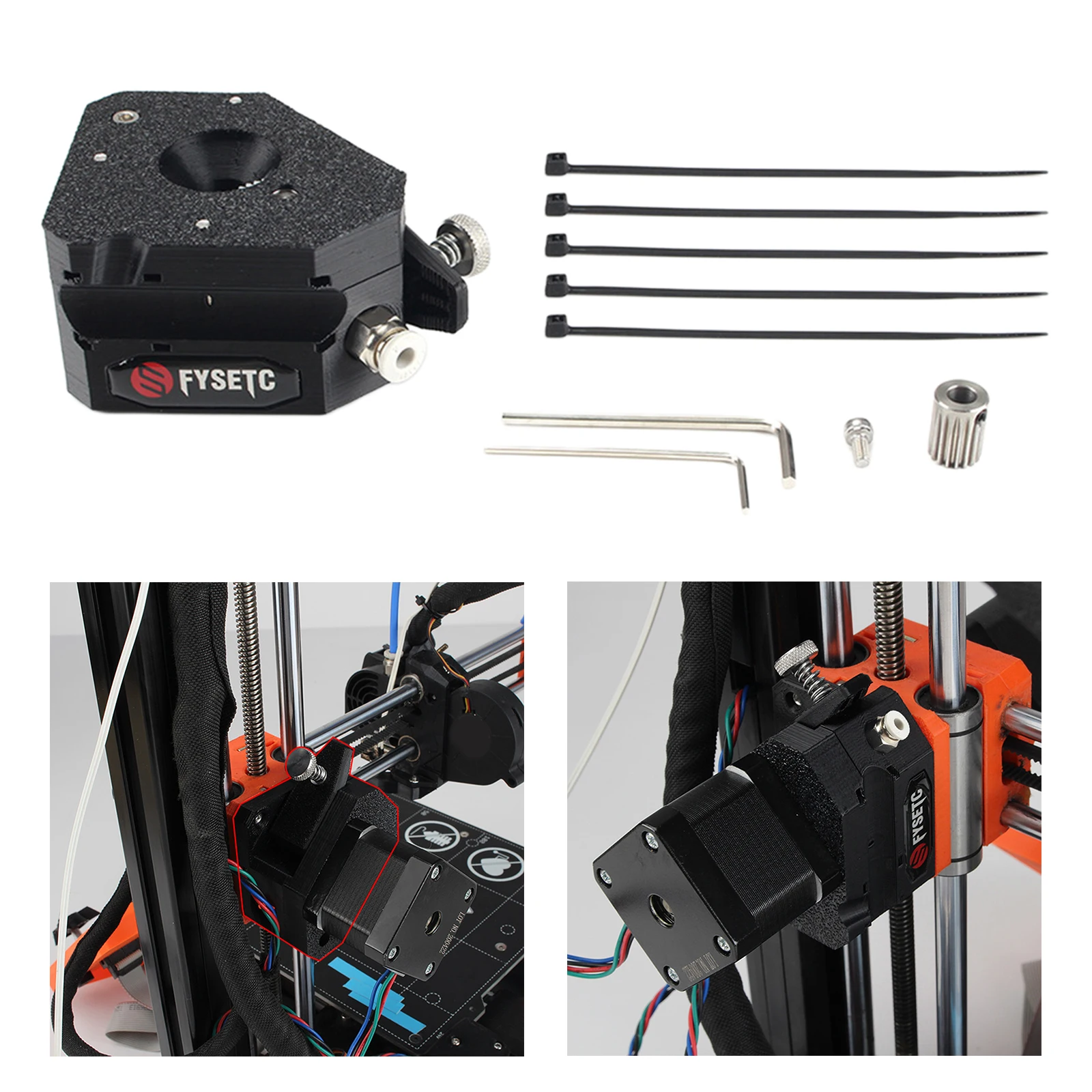 Plastic   V1 Dual Drive Extruder Set for Prusa Clone Mini 3D Printer, High Performance Spare Parts