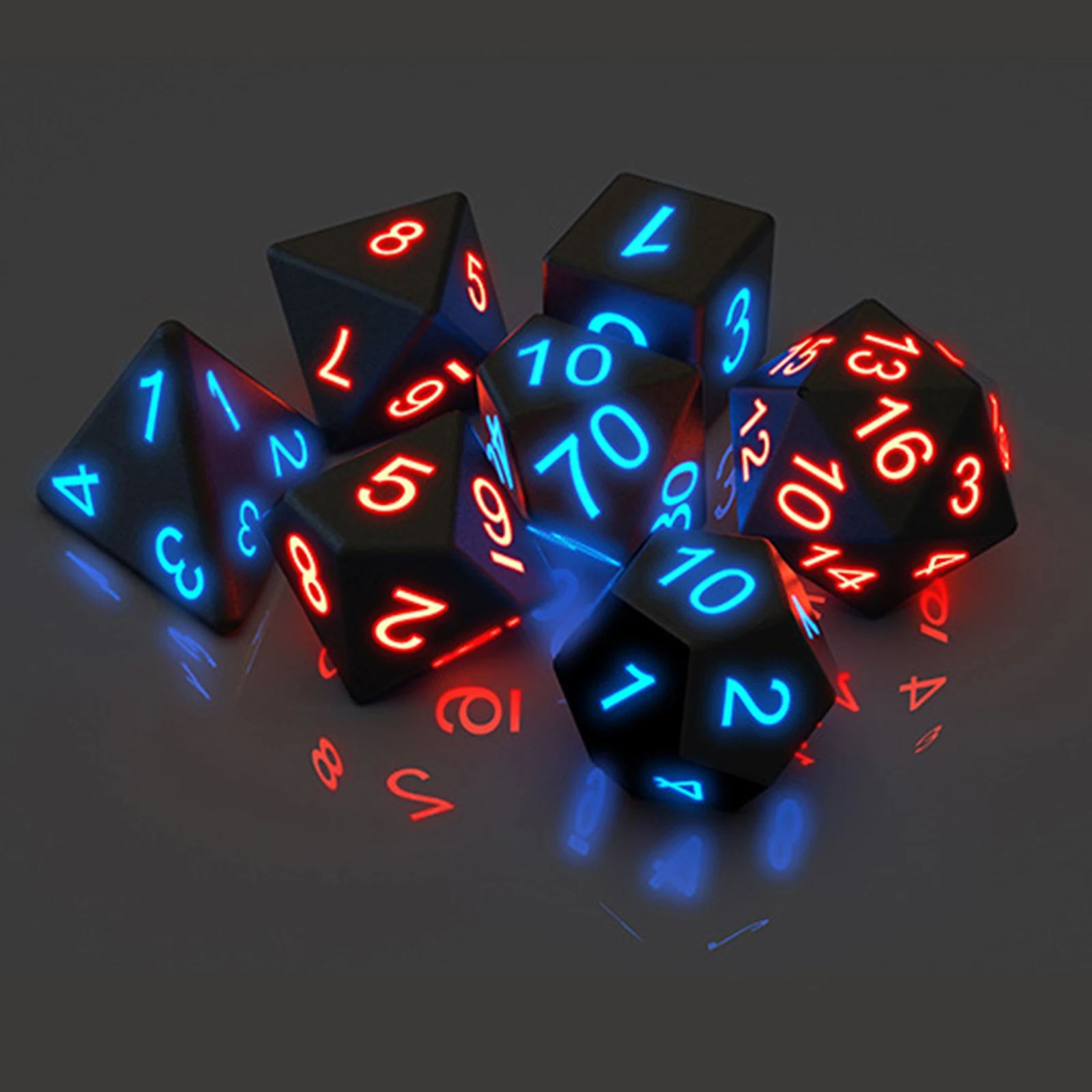 7x Glow-in-the-Dark Dices for Table Board Role Playing Game Bar Club Party Play Fun Gifts