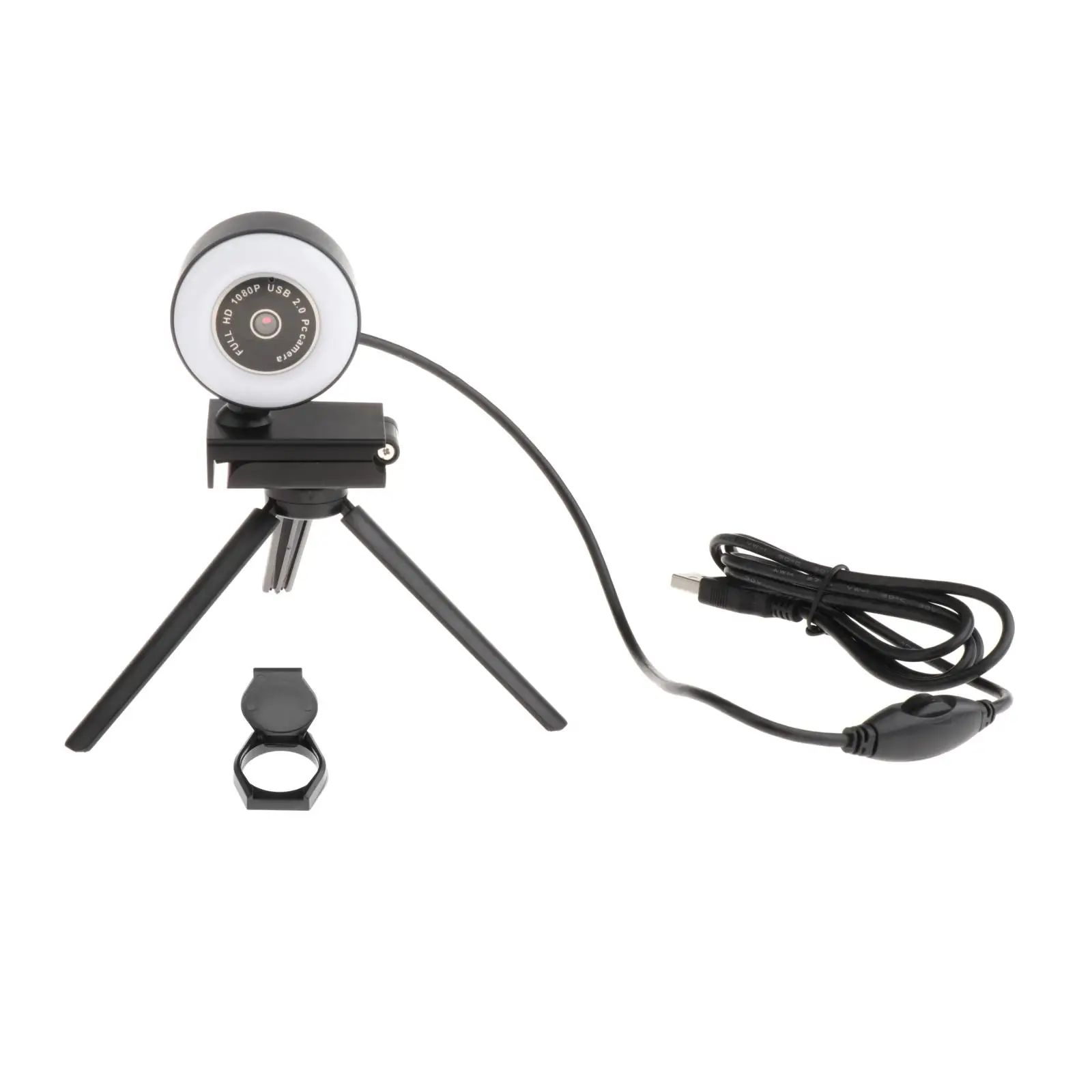 HD USB Webcam for Desktop Laptop Video Record with Microphone   Light
