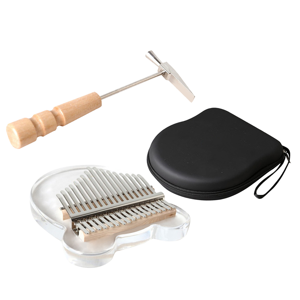 17 key kalimba board with clear acrylic transparent thumb piano case